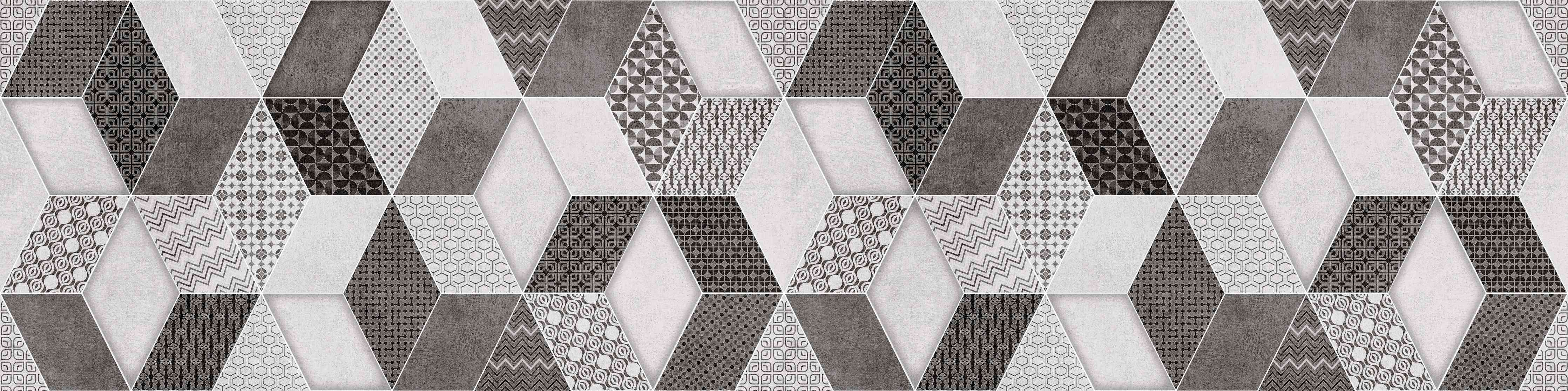 Wandverkleidung Wohnzimmer-Geometrisches Retro-Fliesen Muster