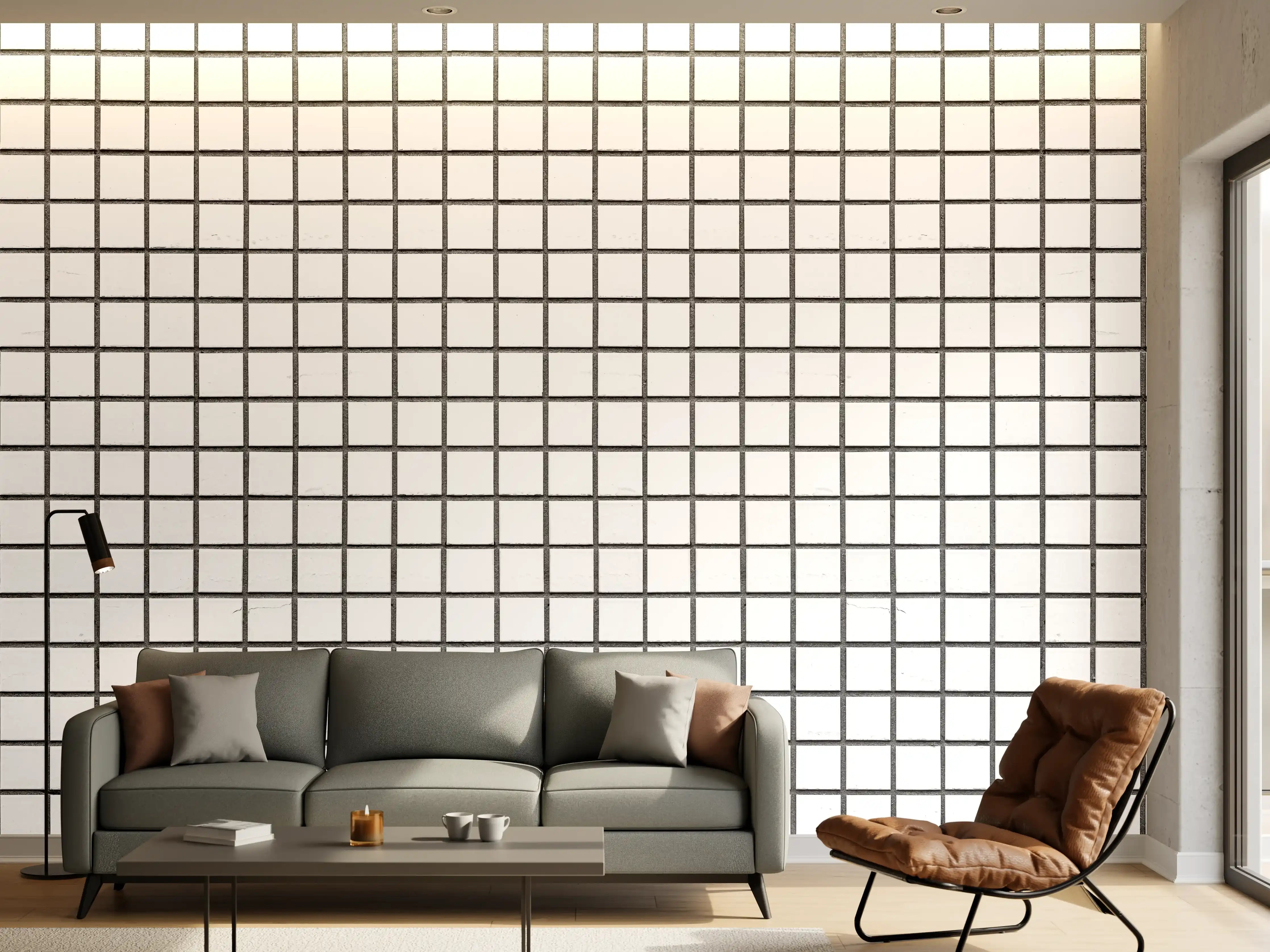 Wandverkleidung Wohnzimmer - Gittermuster