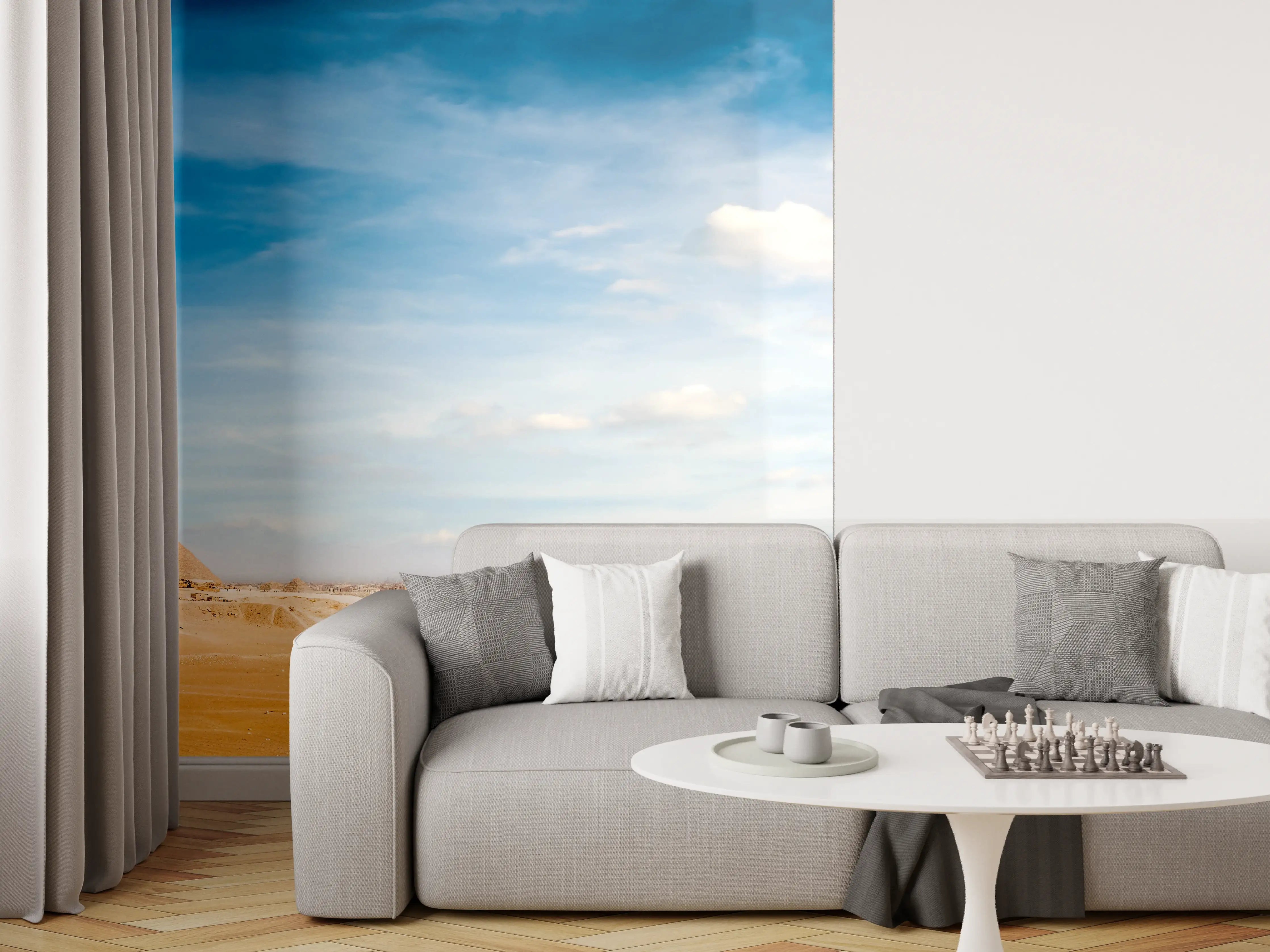 Wandverkleidung Wohnzimmer - Gizeh-Pyramiden Panorama
