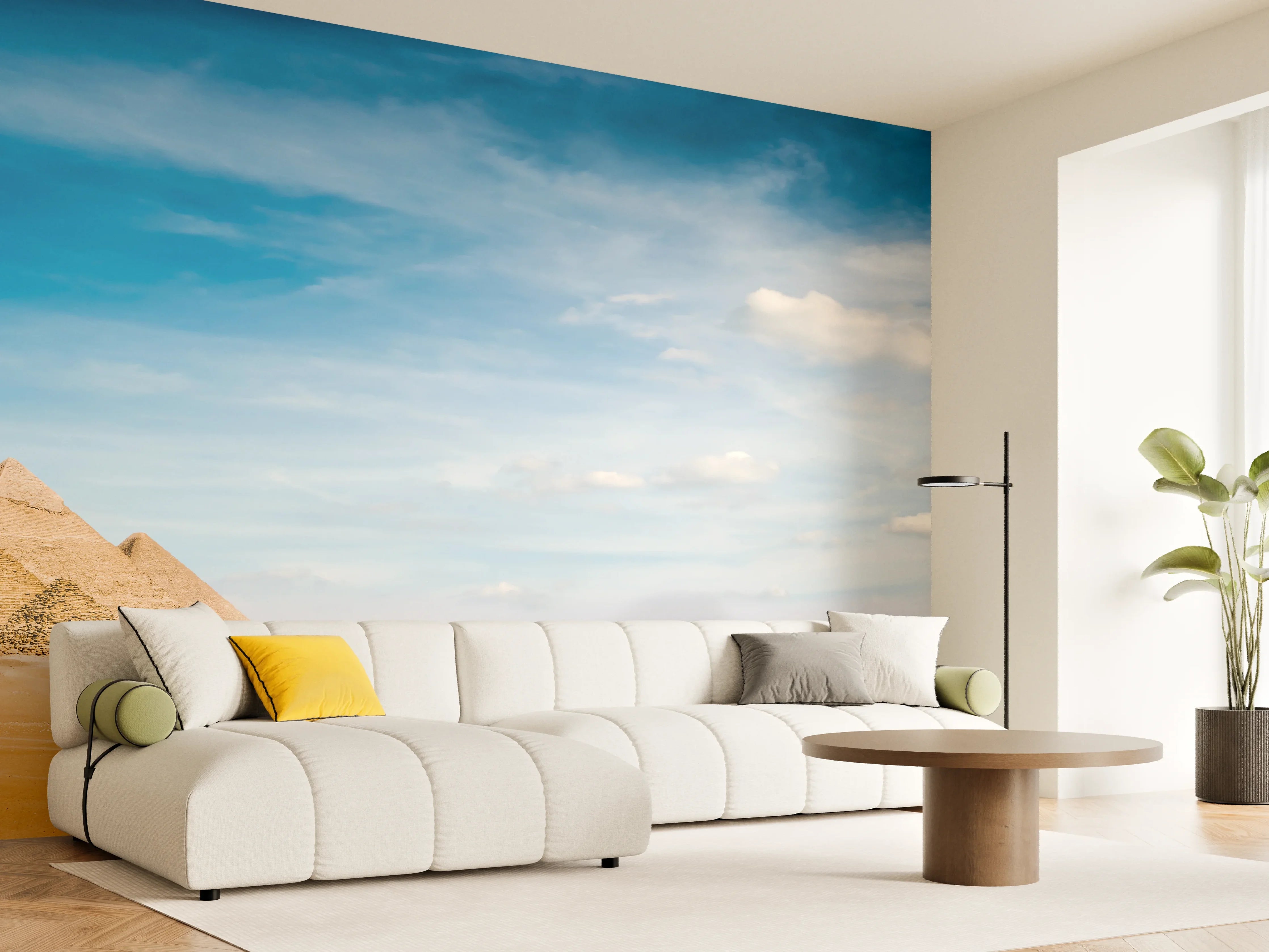 Wandverkleidung Wohnzimmer - Gizeh-Pyramiden Panorama