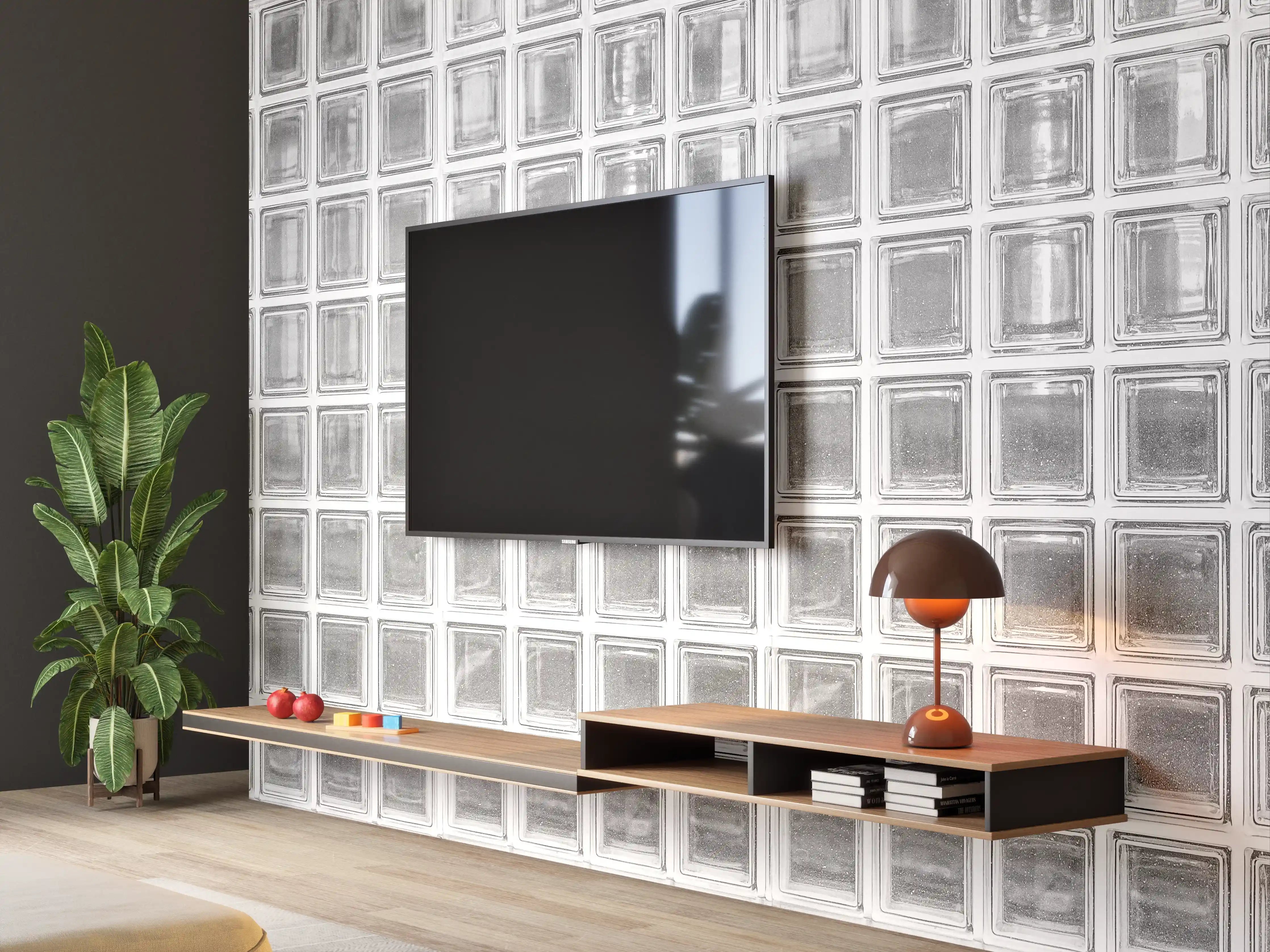 Wandverkleidung Wohnzimmer - Glaswand