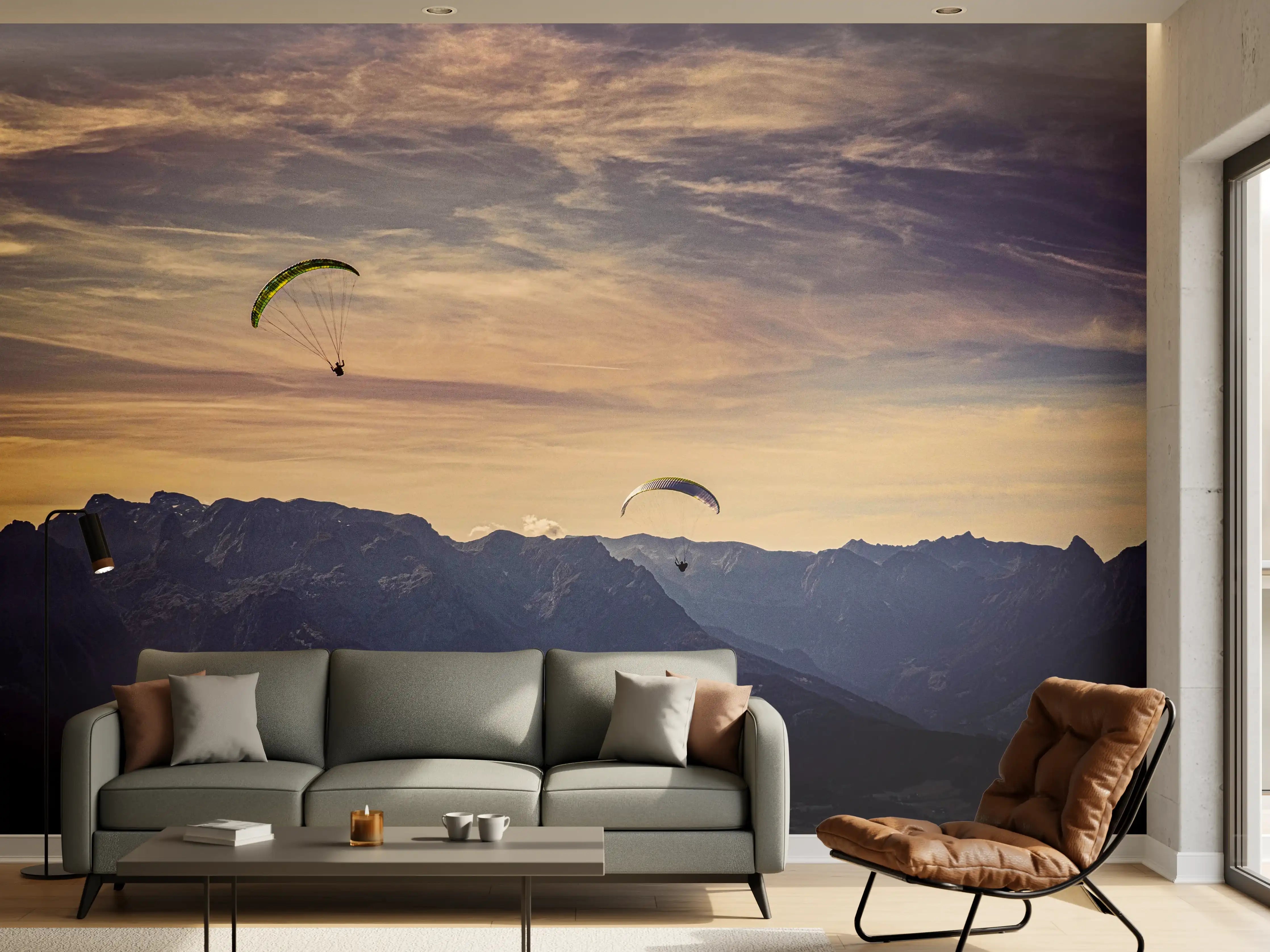Wandverkleidung Wohnzimmer - Gleitschirmfliegen in Österreich
