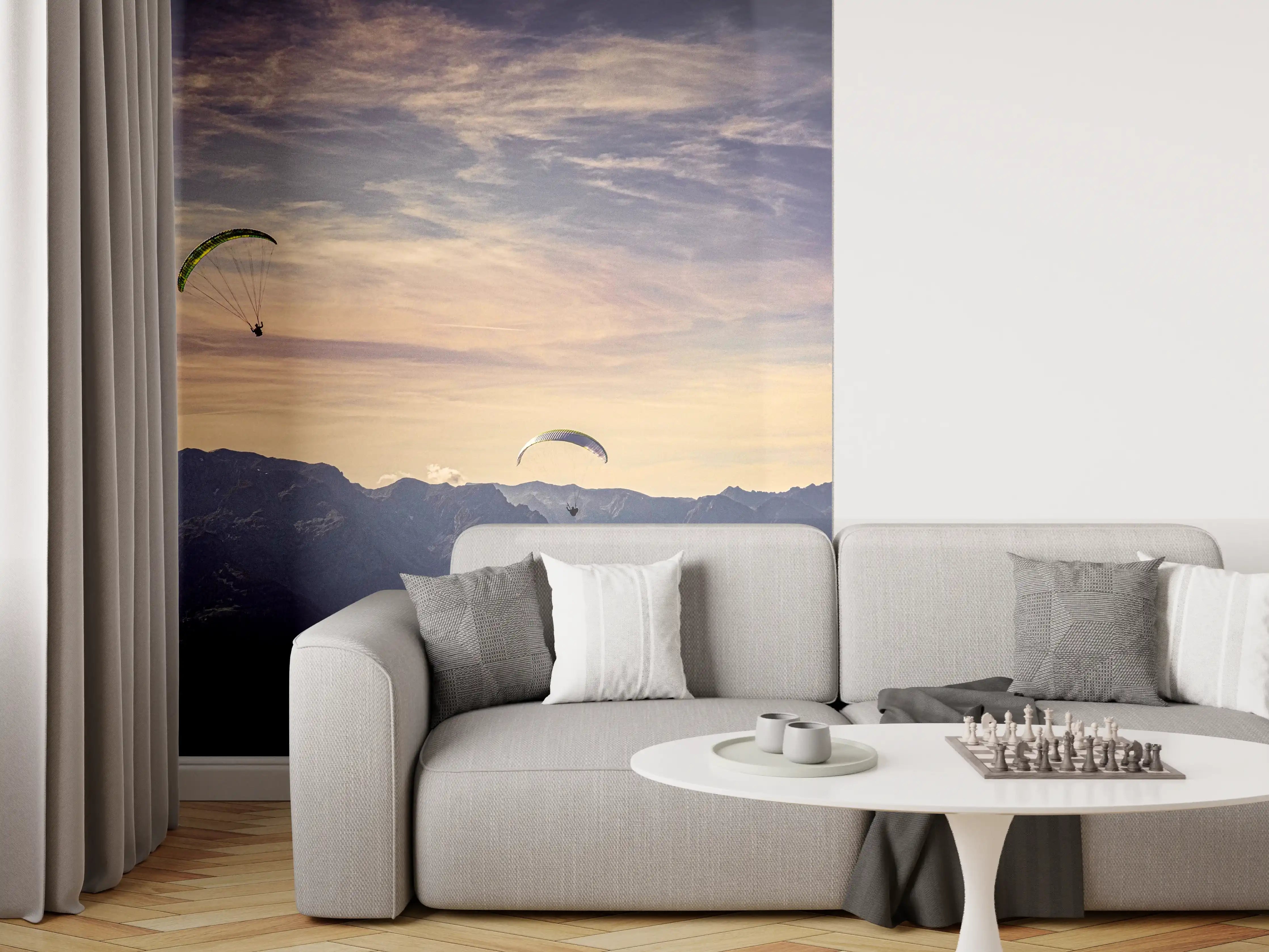 Wandverkleidung Wohnzimmer - Gleitschirmfliegen in Österreich