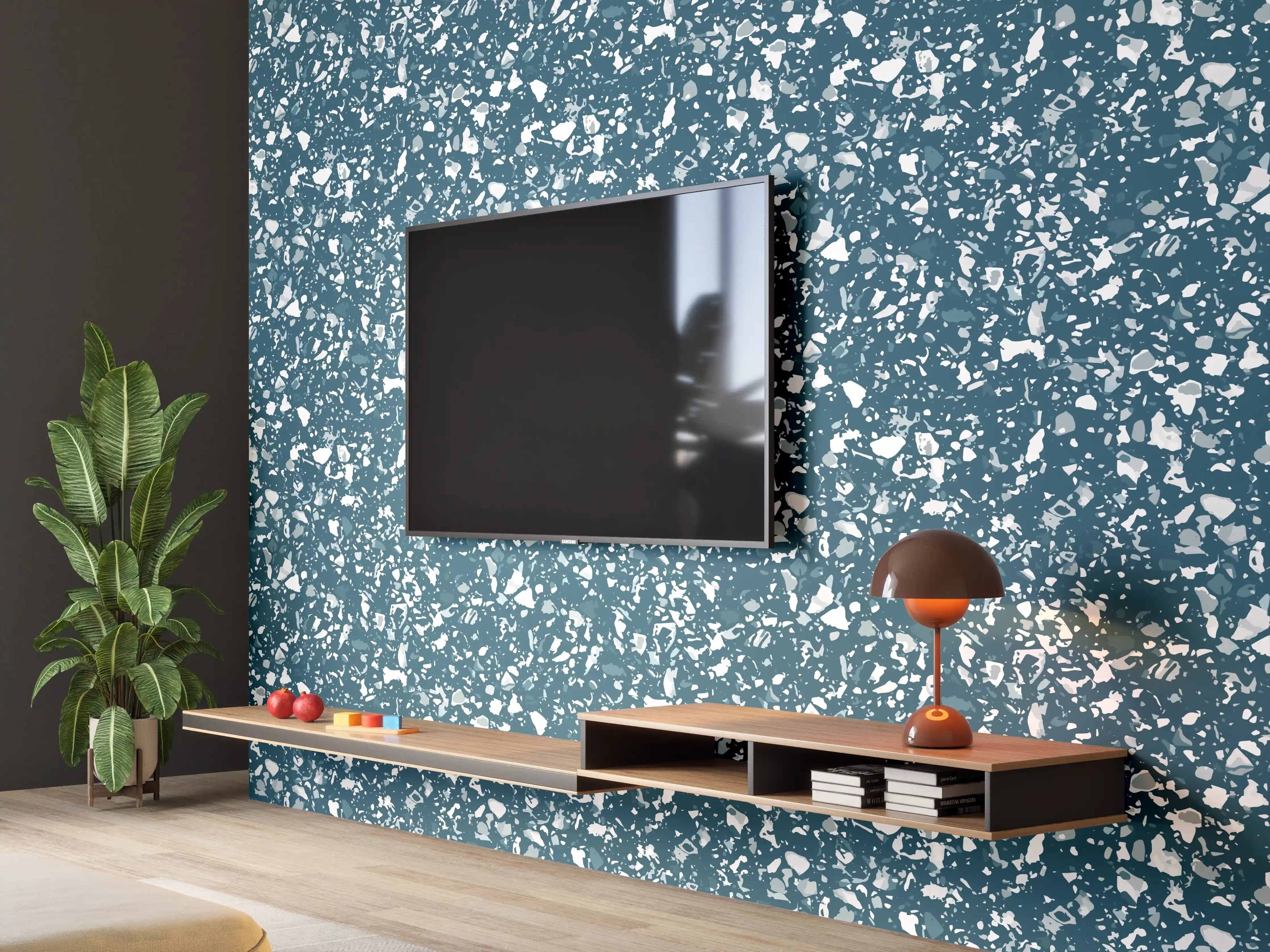 Wandverkleidung Wohnzimmer - Glitzernde, strukturierte Oberfläche