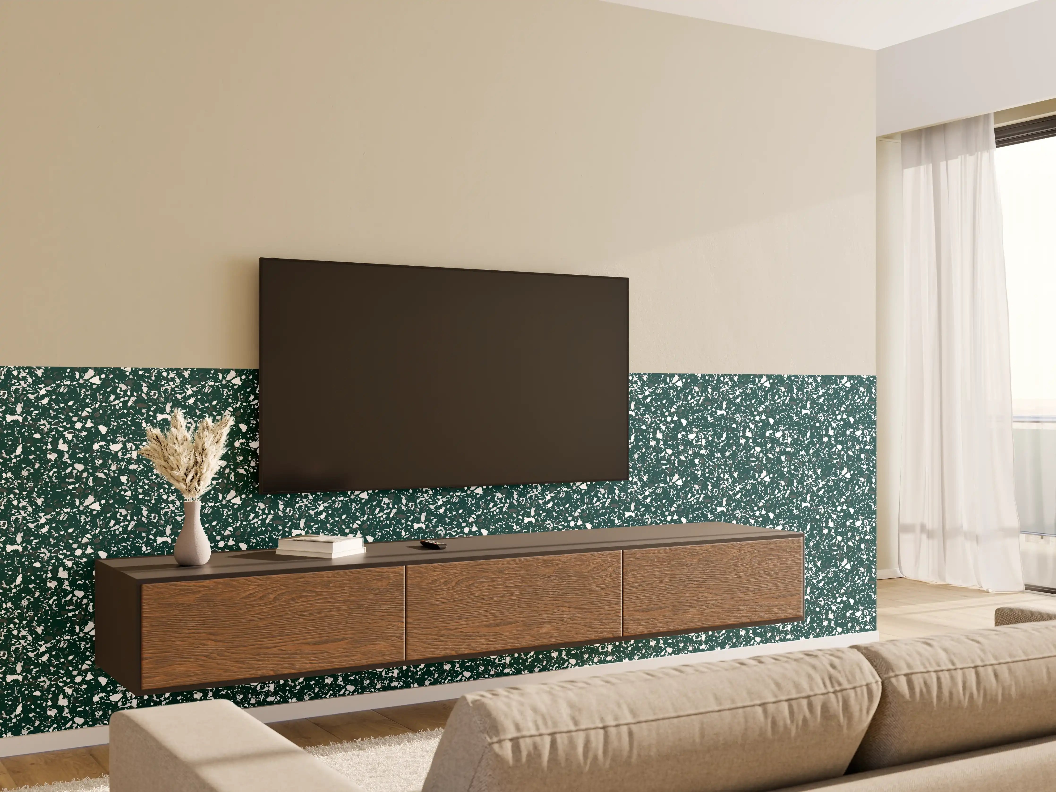 Wandverkleidung Wohnzimmer - Glitzernder Weihnachtszauber