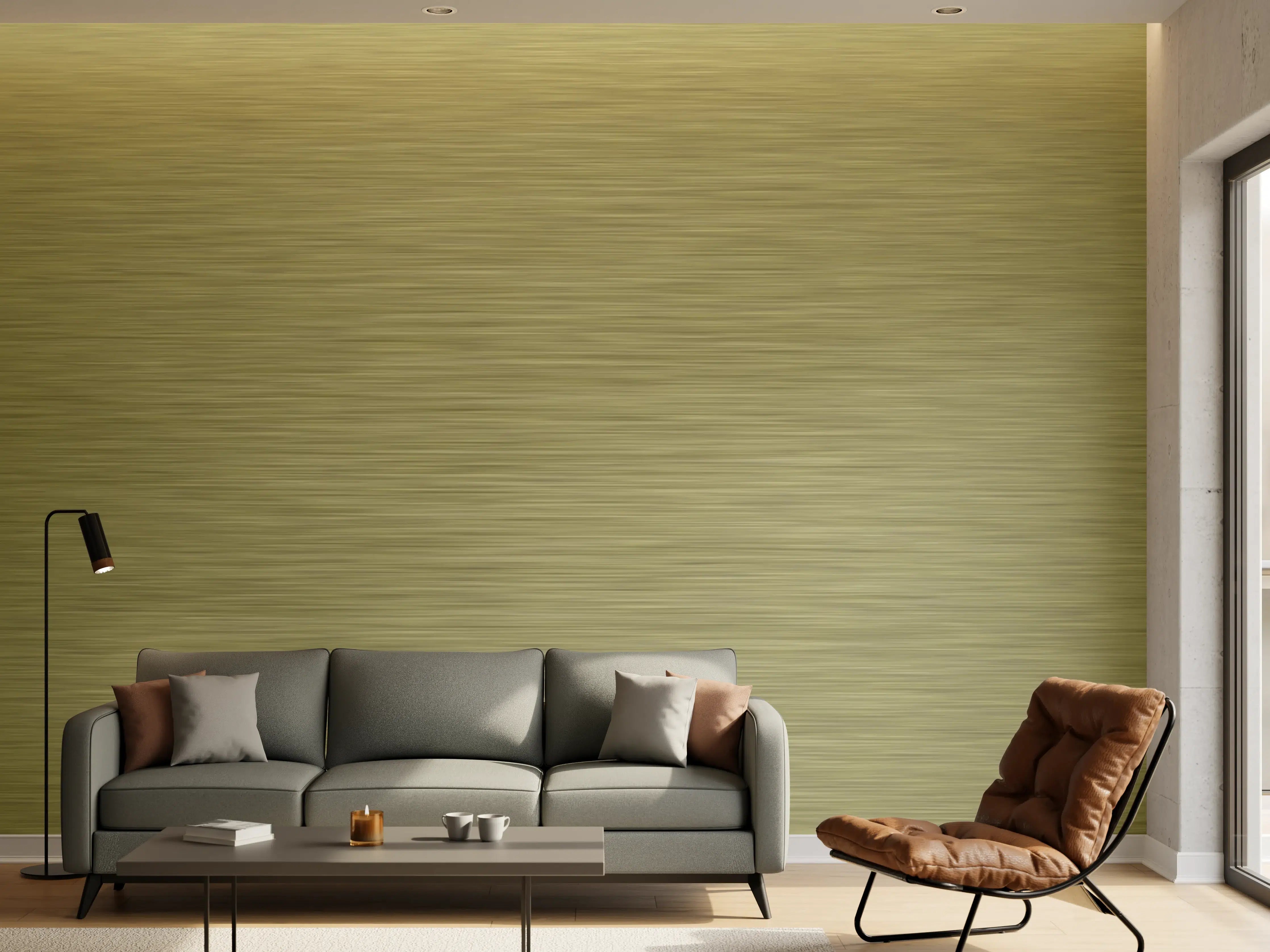 Wandverkleidung Wohnzimmer - Gold - ALU Prime - Metall Gebürstet