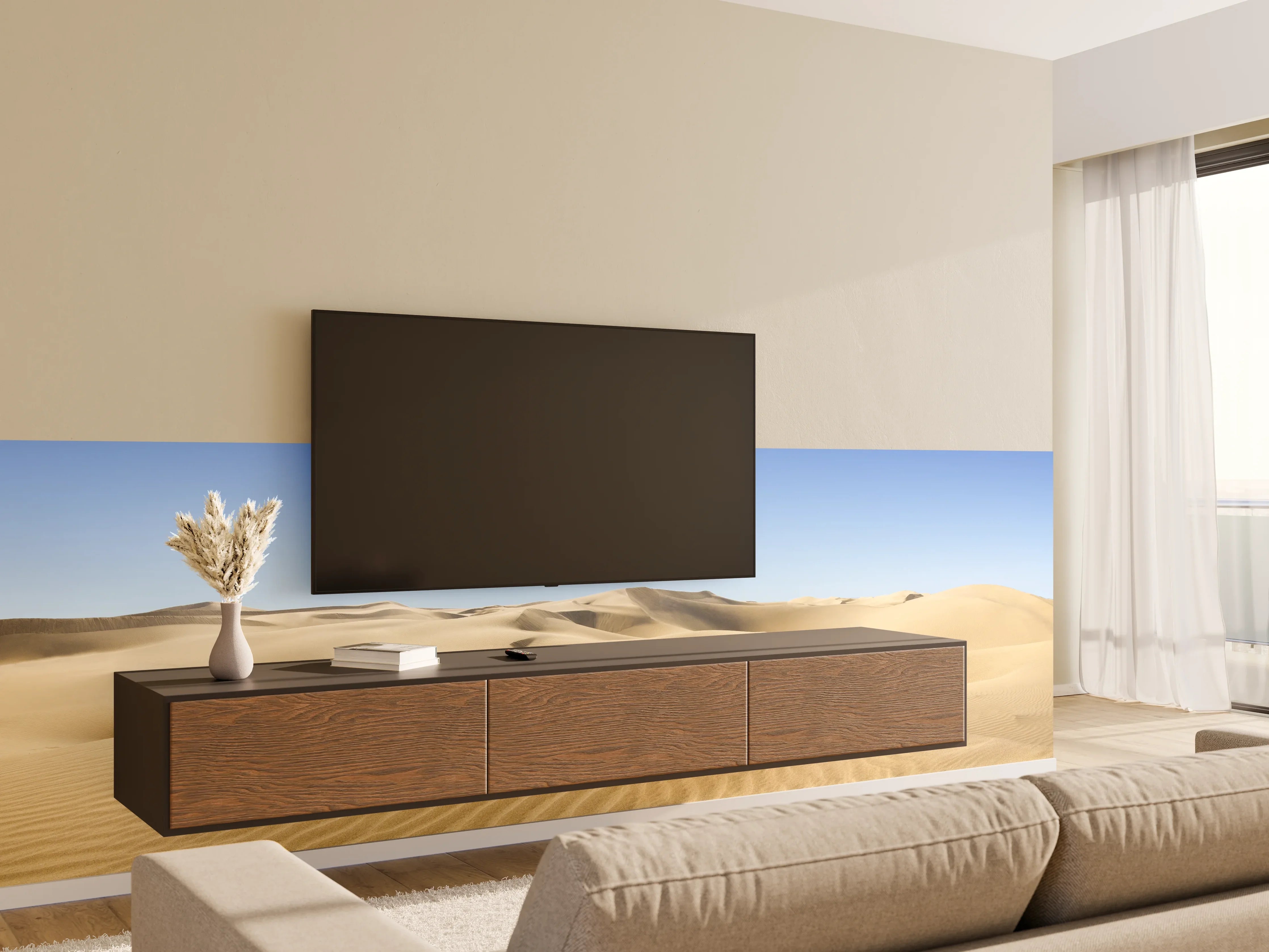Wandverkleidung Wohnzimmer - Gold desert