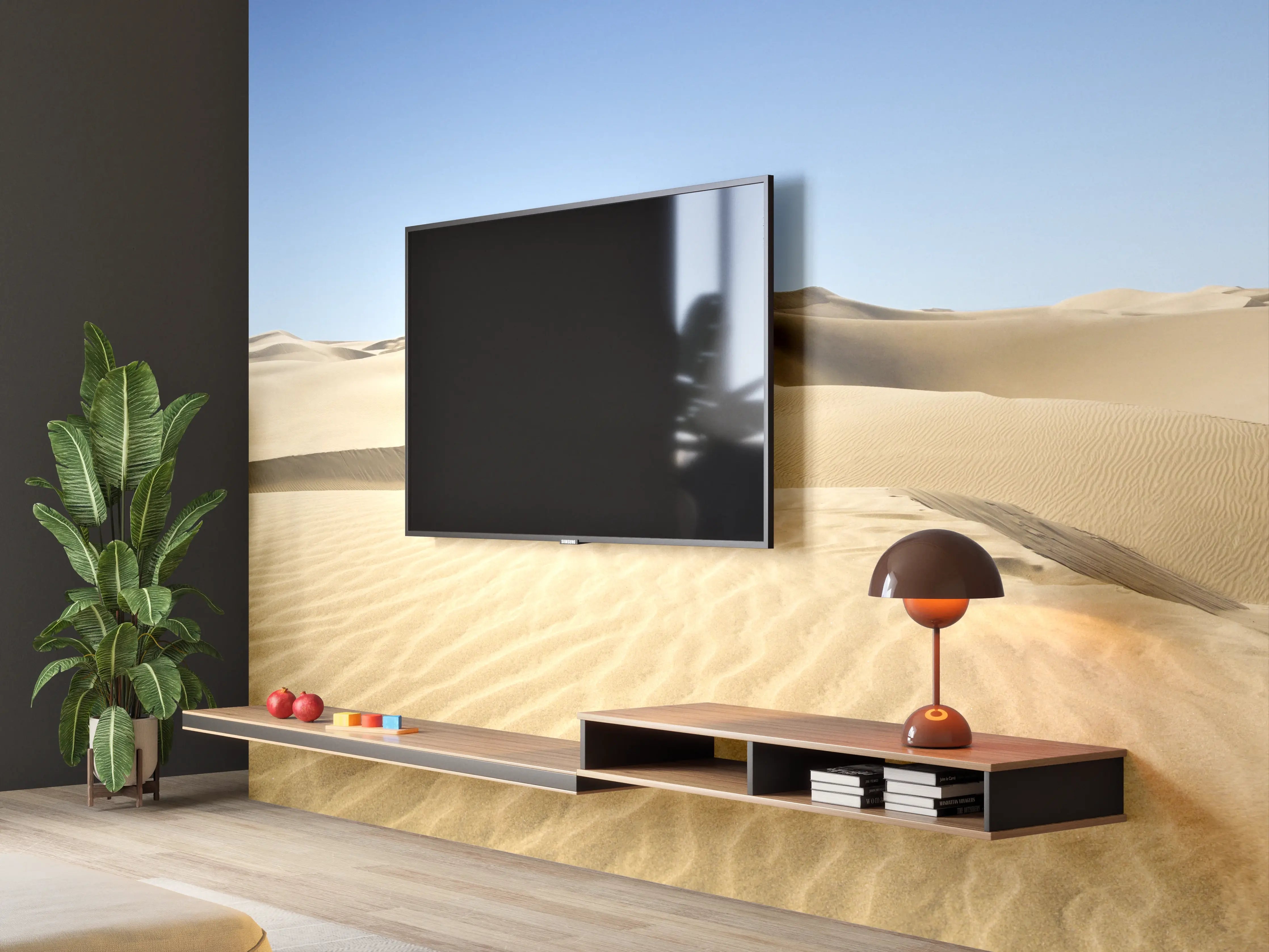 Wandverkleidung Wohnzimmer - Gold desert