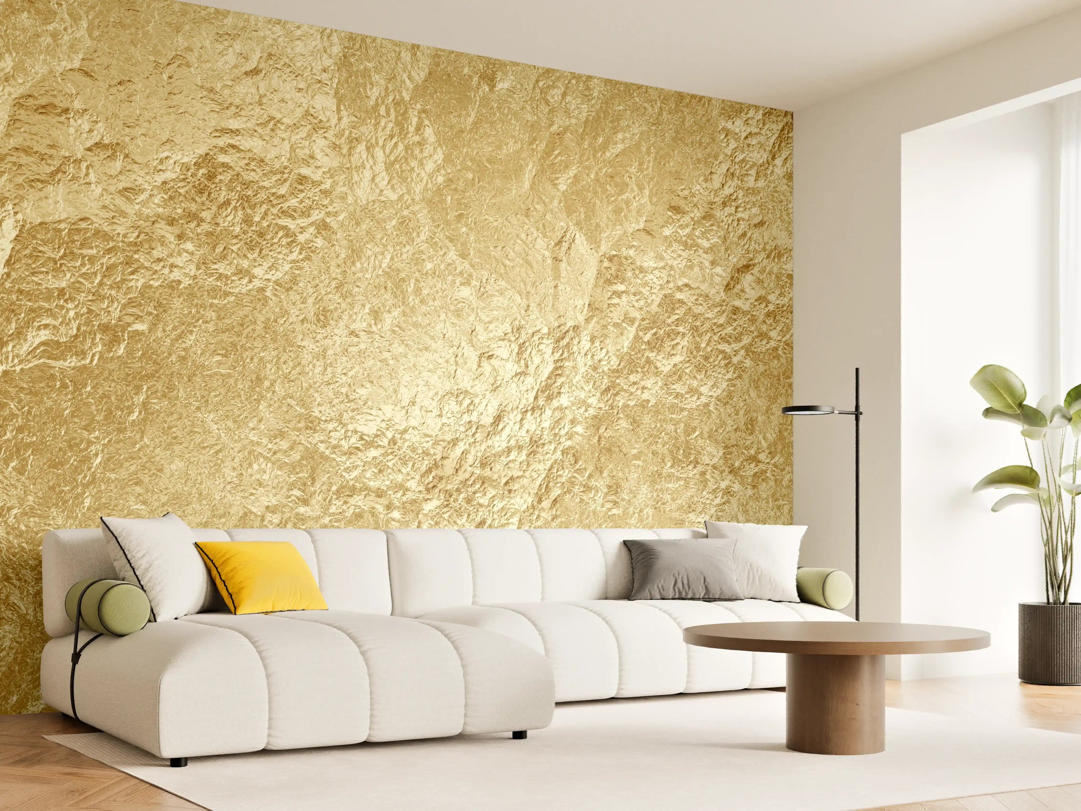 Wandverkleidung Wohnzimmer - Goldene Luxus Textur