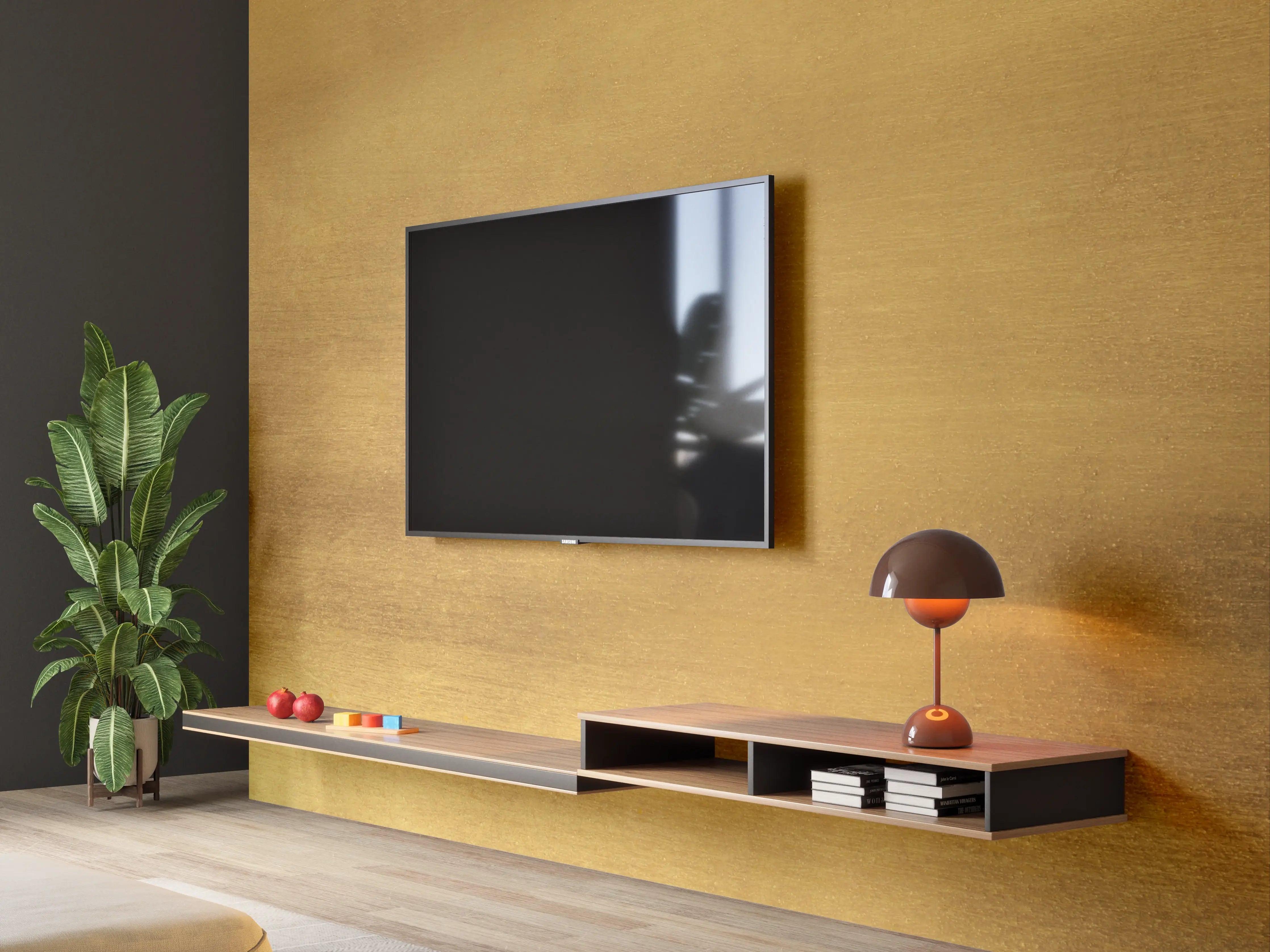 Wandverkleidung Wohnzimmer - Goldene Oberfläche - Eleganter Look