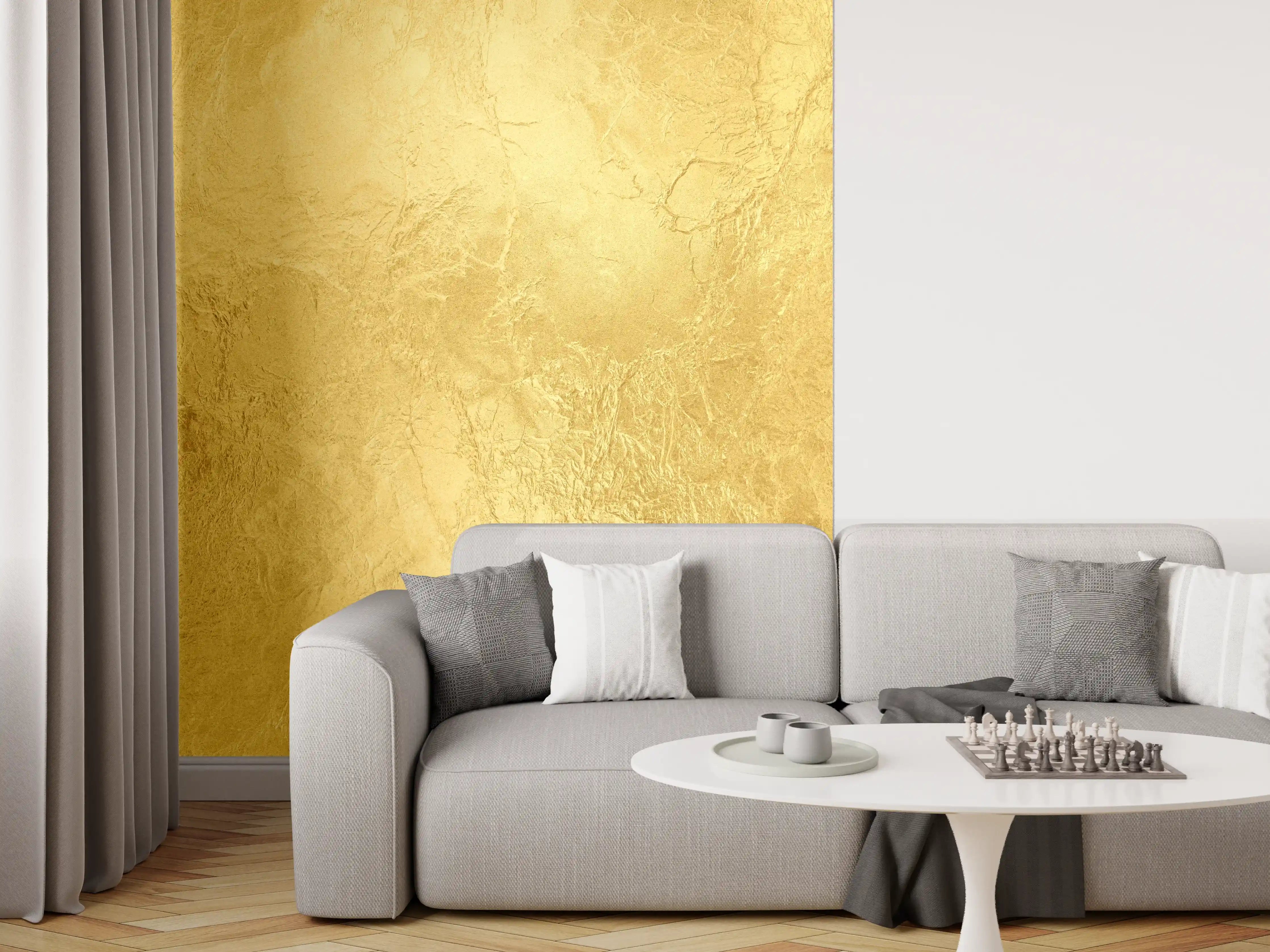 Wandverkleidung Wohnzimmer - Goldene Textur Wanddekoration