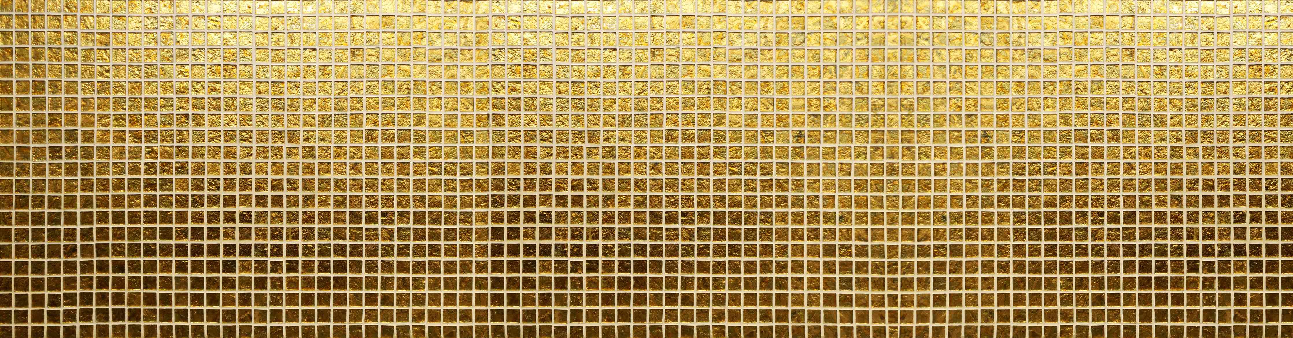 Wandverkleidung Wohnzimmer-Goldenes Fliesenmuster