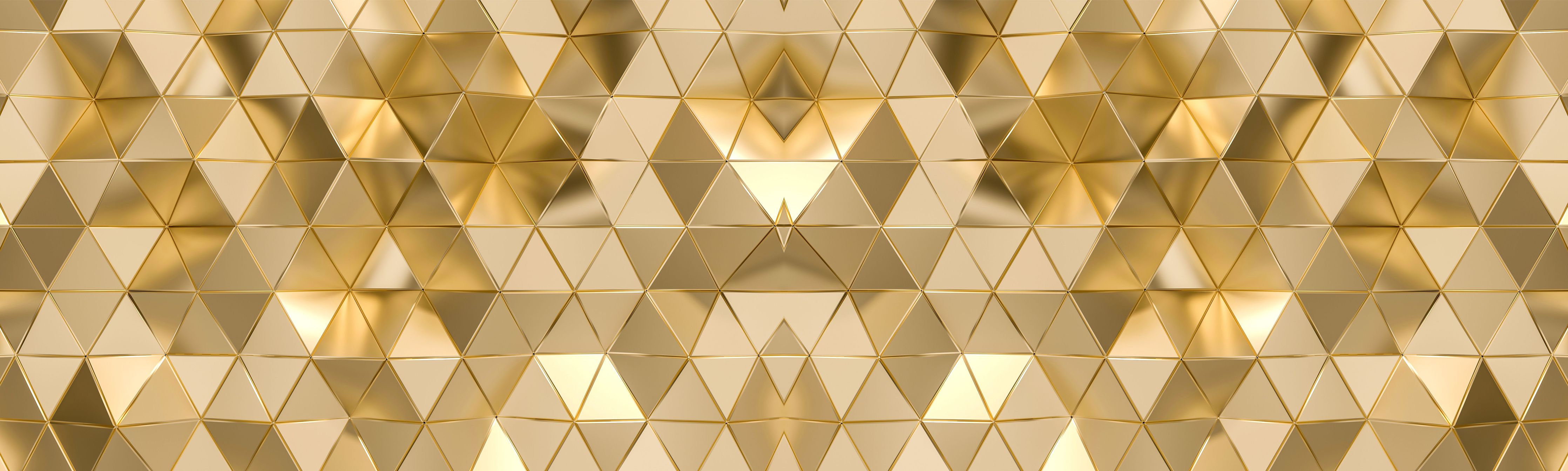 Wandverkleidung Wohnzimmer-Goldenes Geometrie-Muster