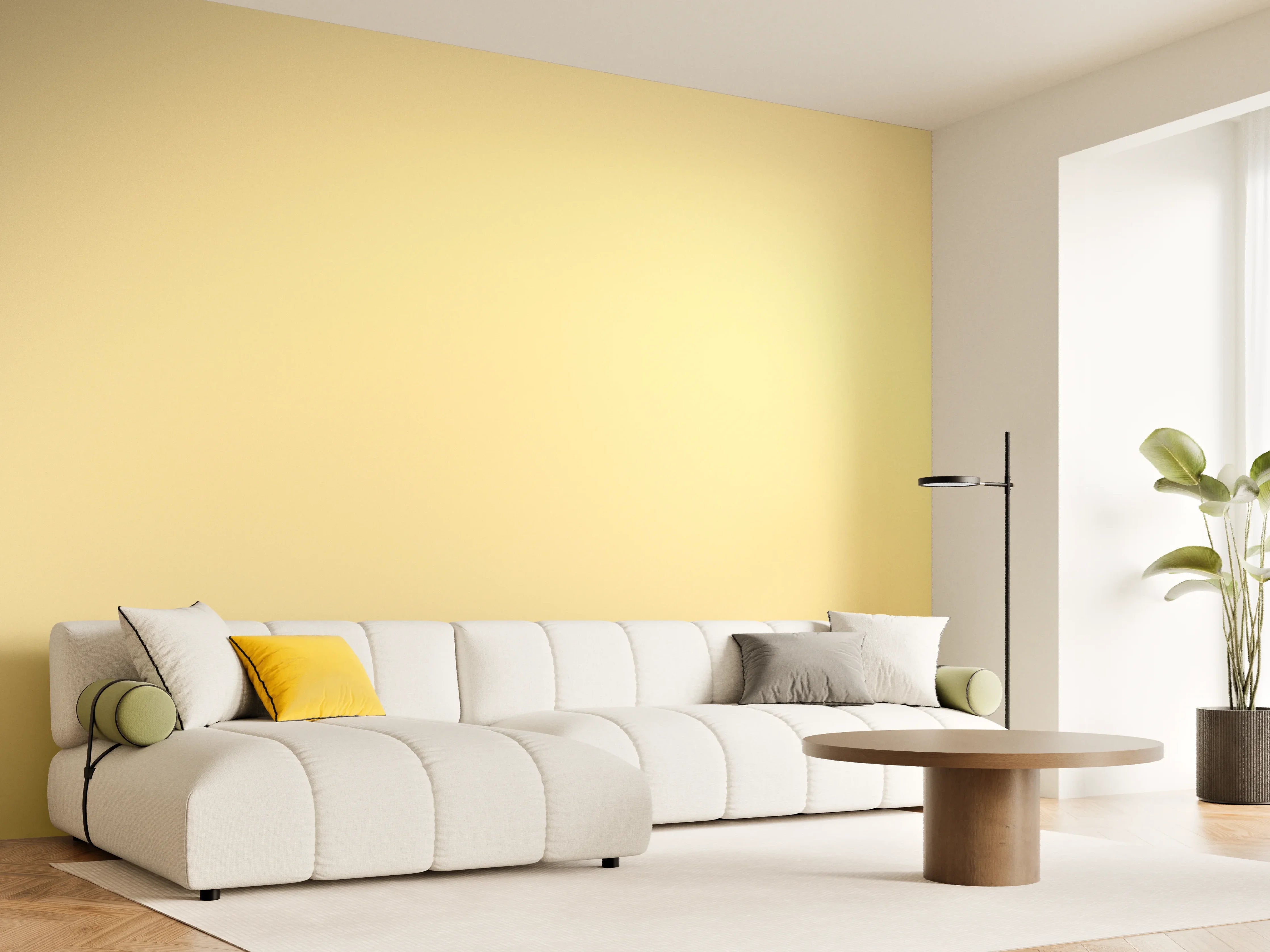 Wandverkleidung Wohnzimmer - Goldenes Licht - Stilvolles Hintergrundbild