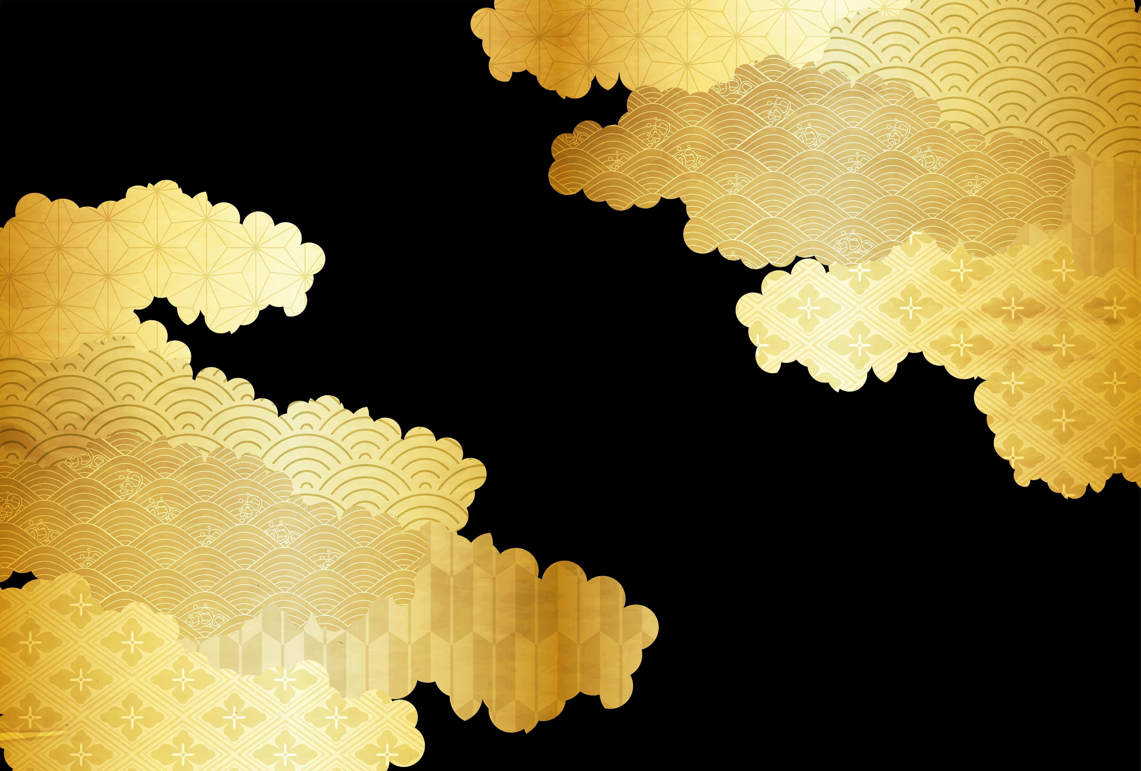 Wandverkleidung Wohnzimmer-Goldenes Wolkendesign Muster