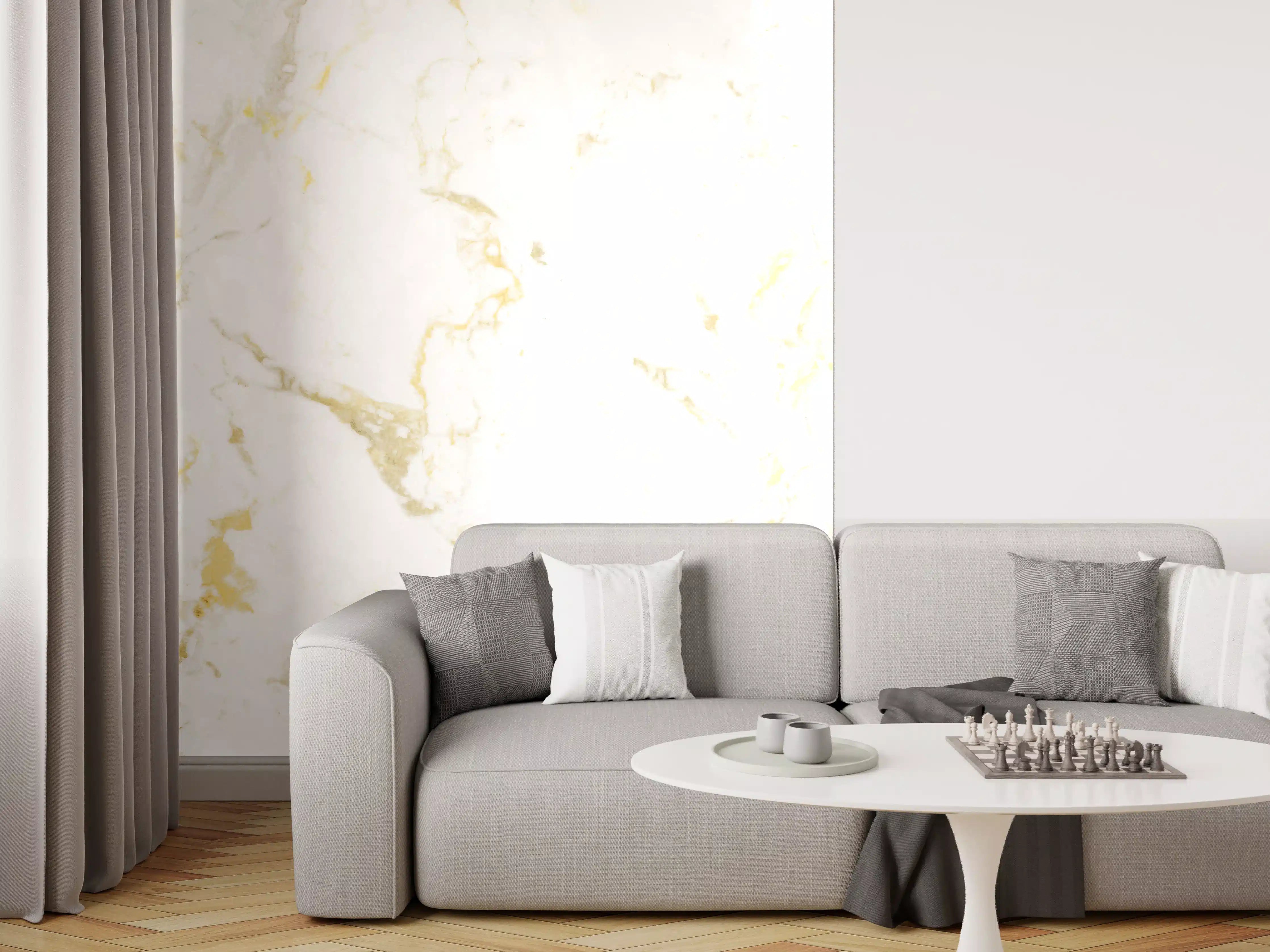 Wandverkleidung Wohnzimmer - Goldmarmor Textur 