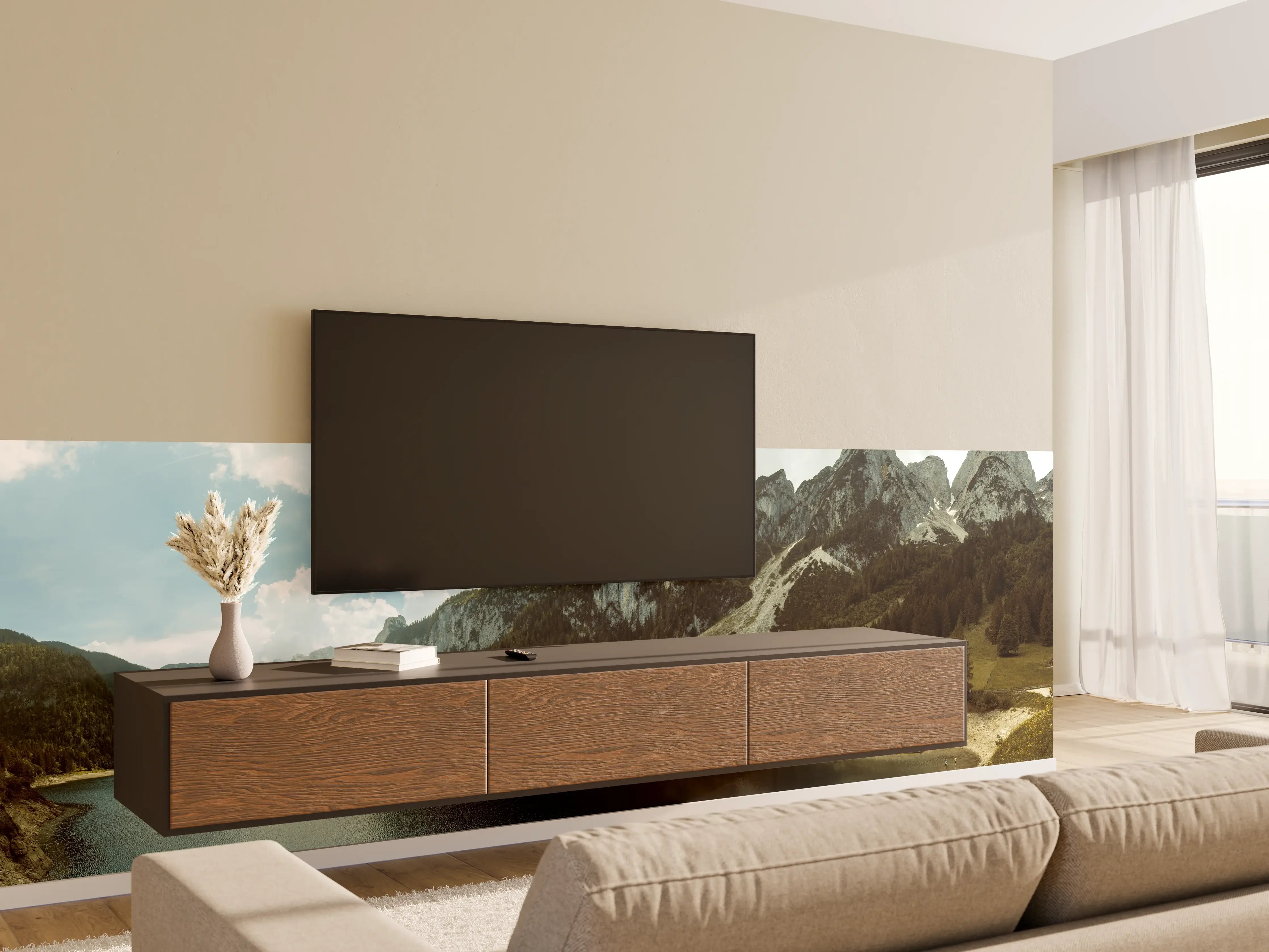 Wandverkleidung Wohnzimmer - Gosausee Panorama