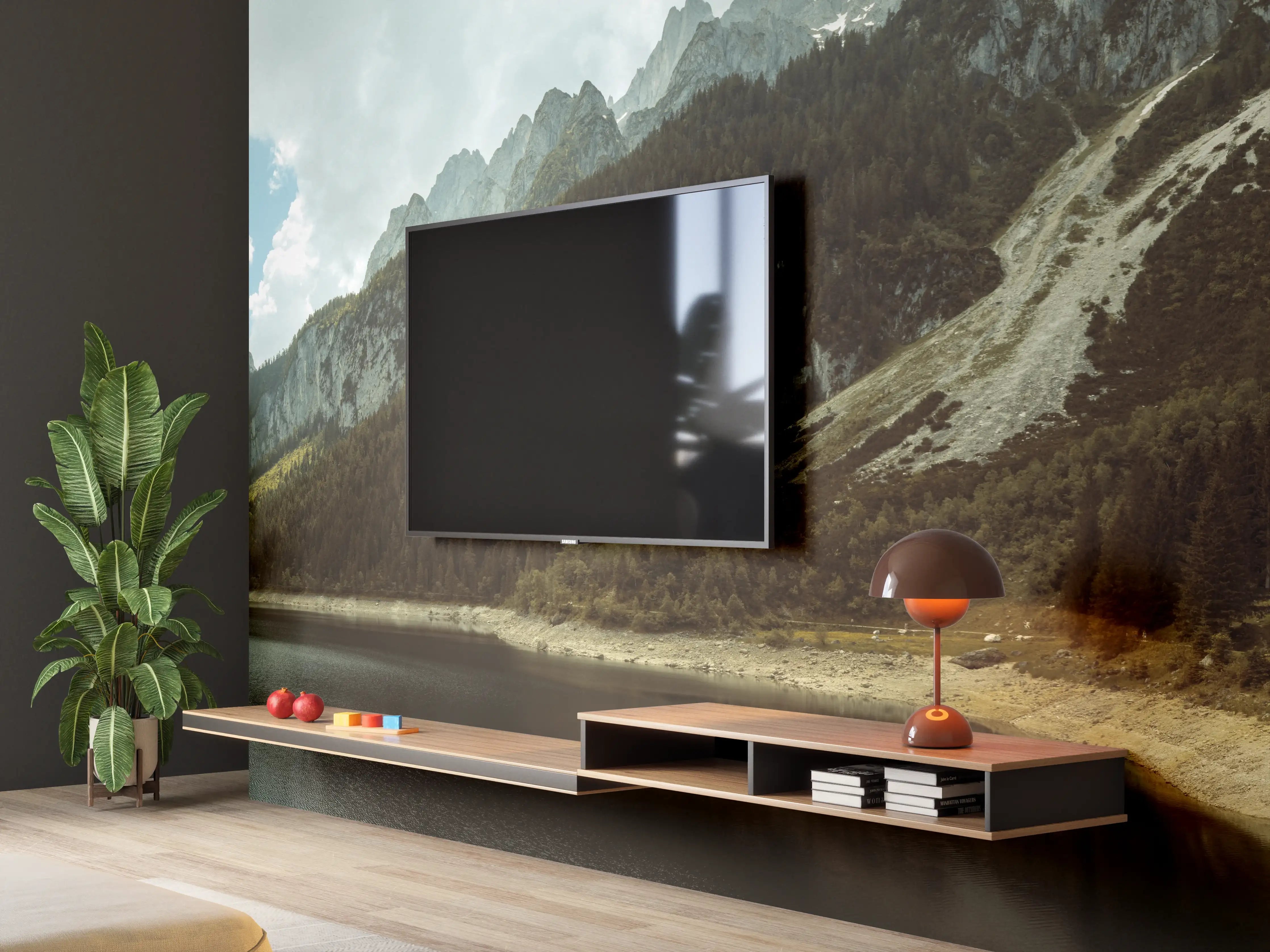 Wandverkleidung Wohnzimmer - Gosausee Panorama