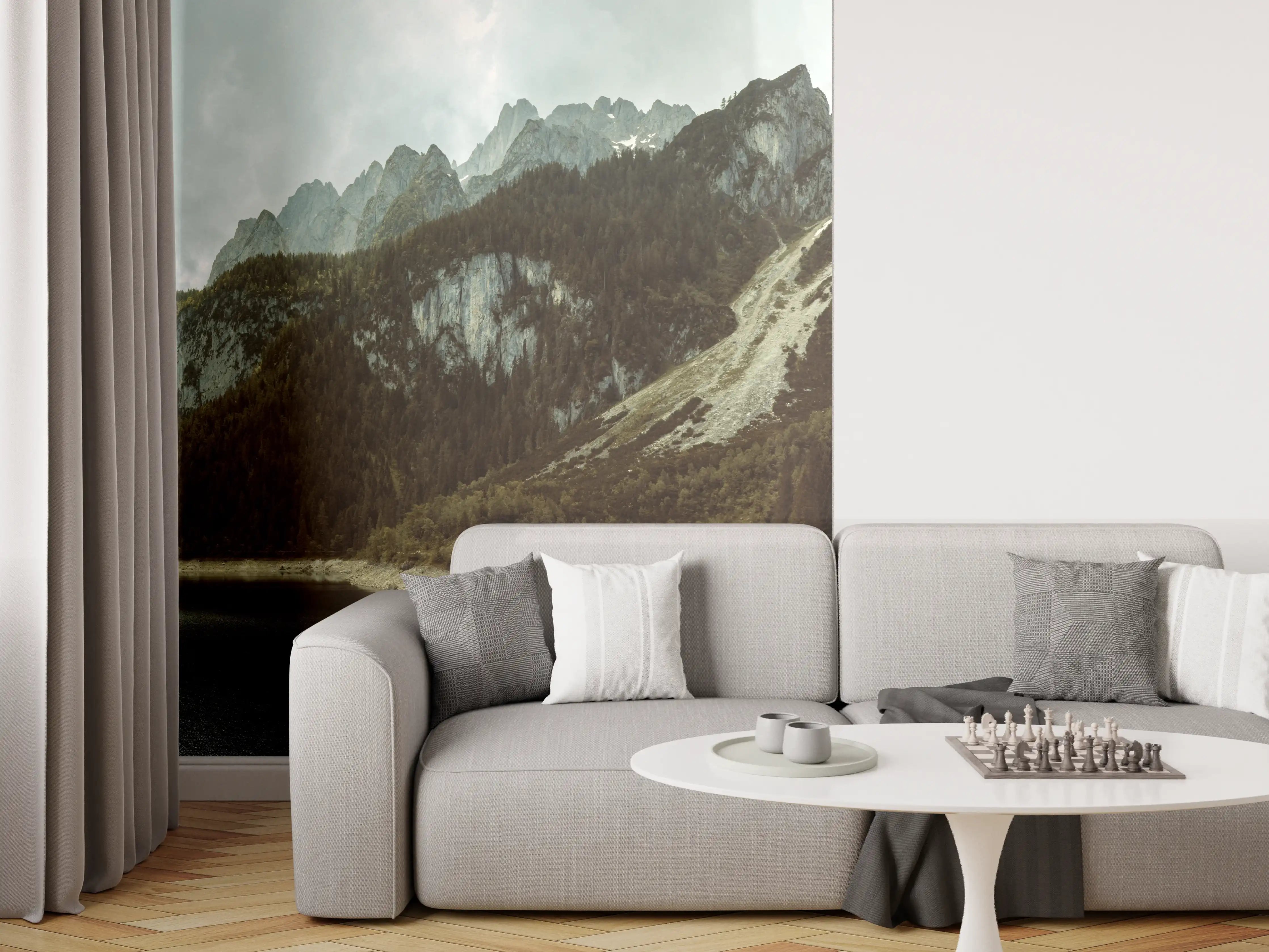 Wandverkleidung Wohnzimmer - Gosausee Panorama