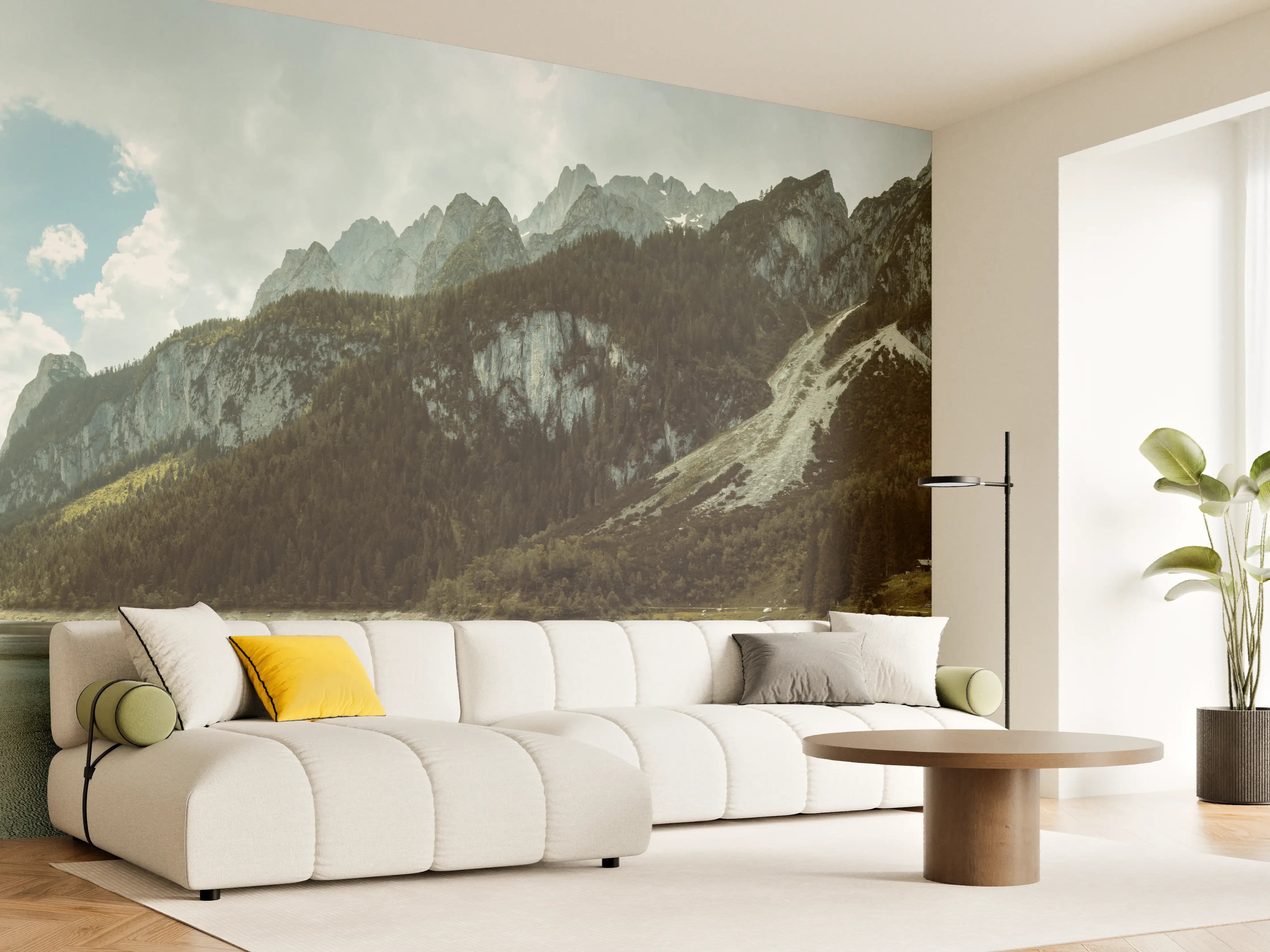 Wandverkleidung Wohnzimmer - Gosausee Panorama