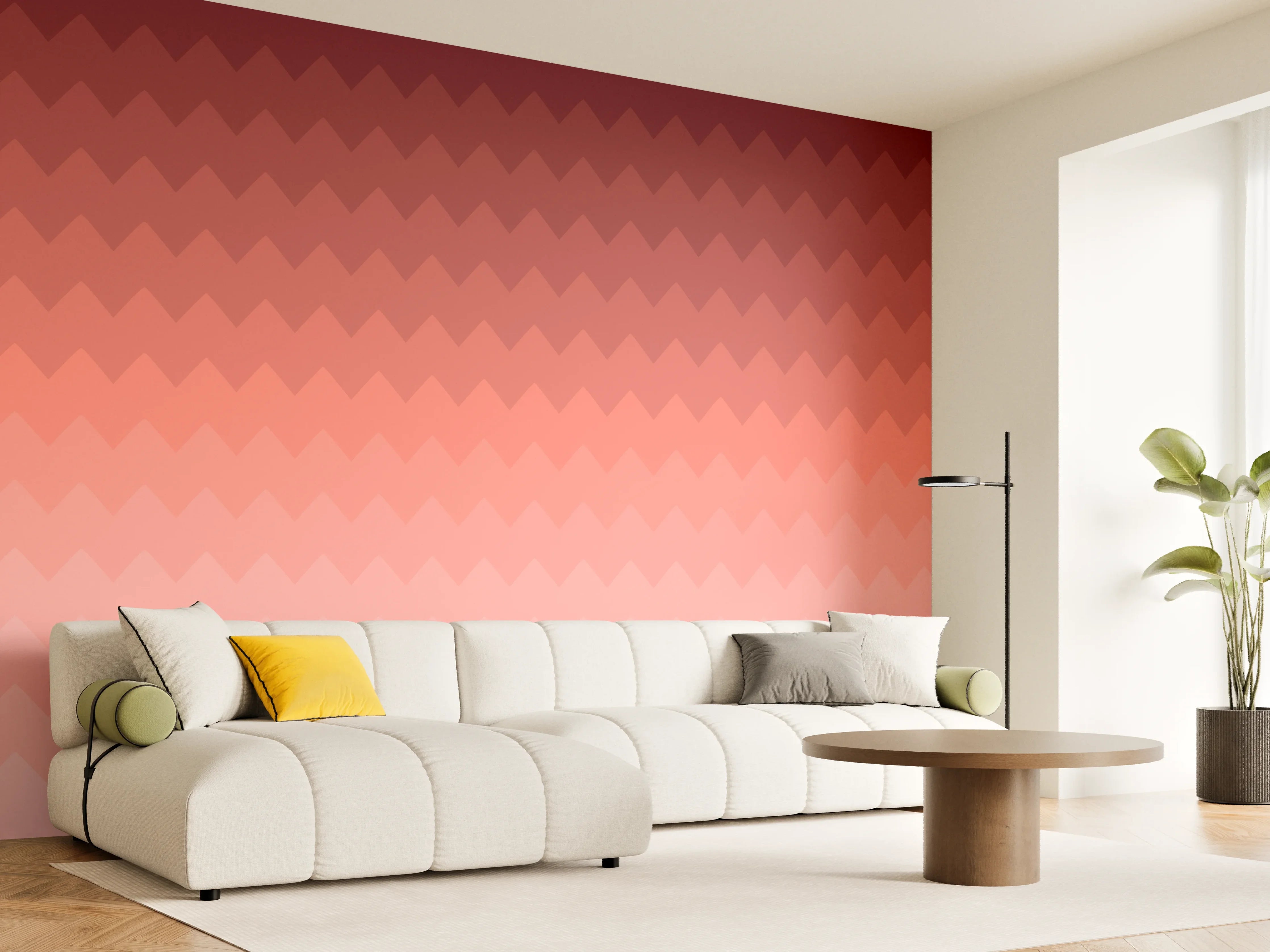 Wandverkleidung Wohnzimmer - Gradient oder Farbverlauf in warmen Tönen