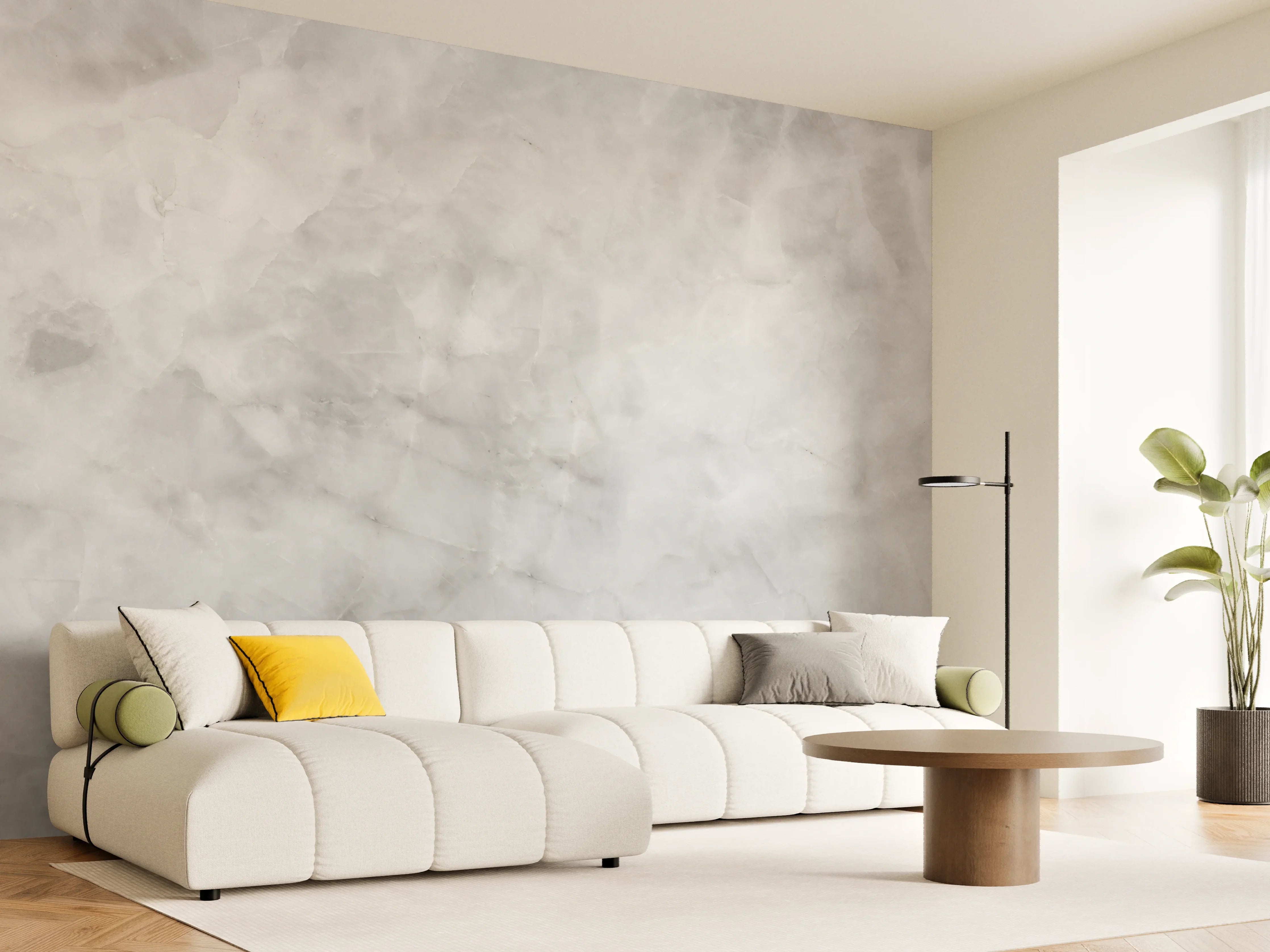 Wandverkleidung Wohnzimmer - Gräuliche Marmor Textur