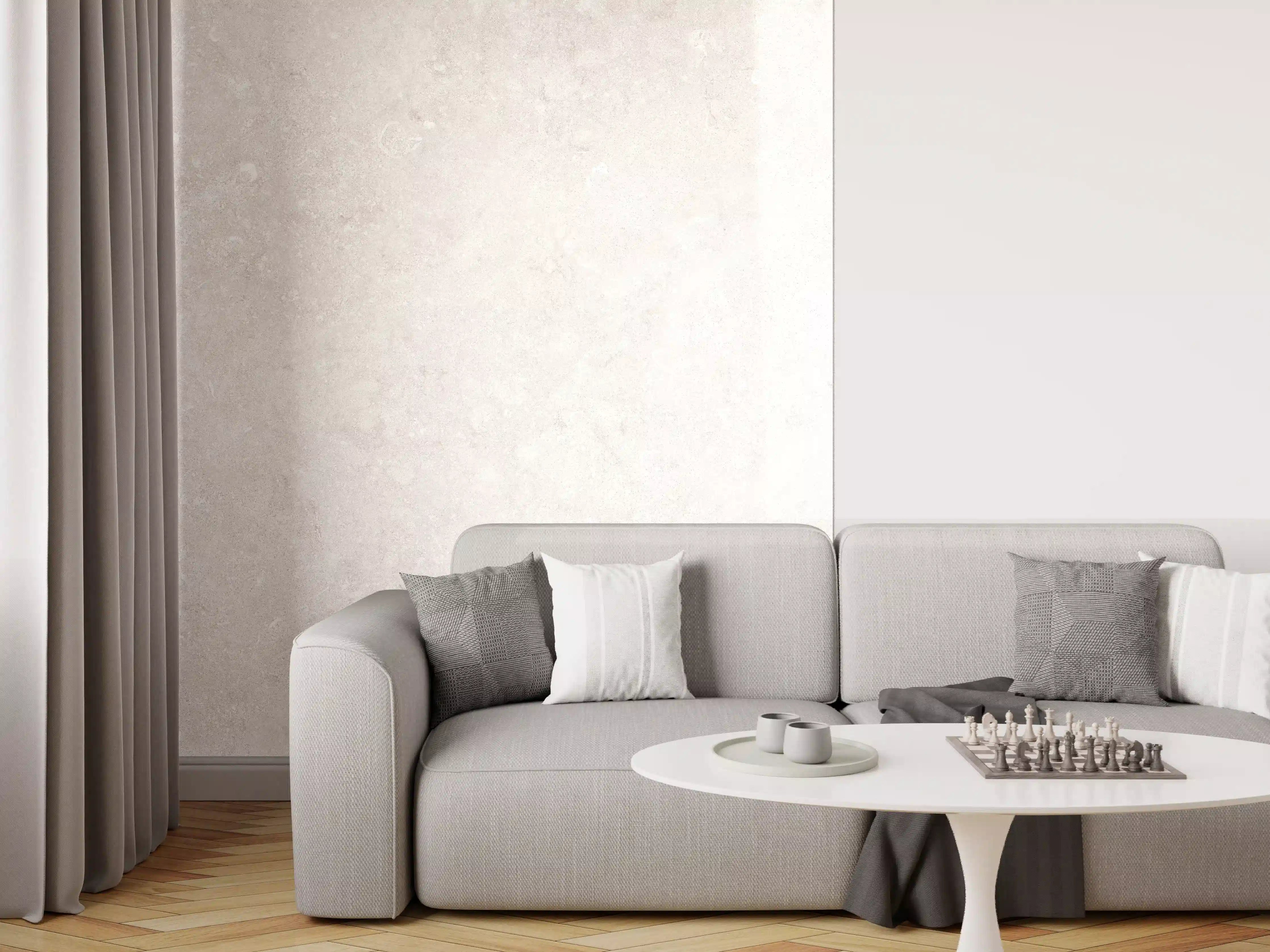 Wandverkleidung Wohnzimmer - Gräuliche Natursteintextur - Marmor