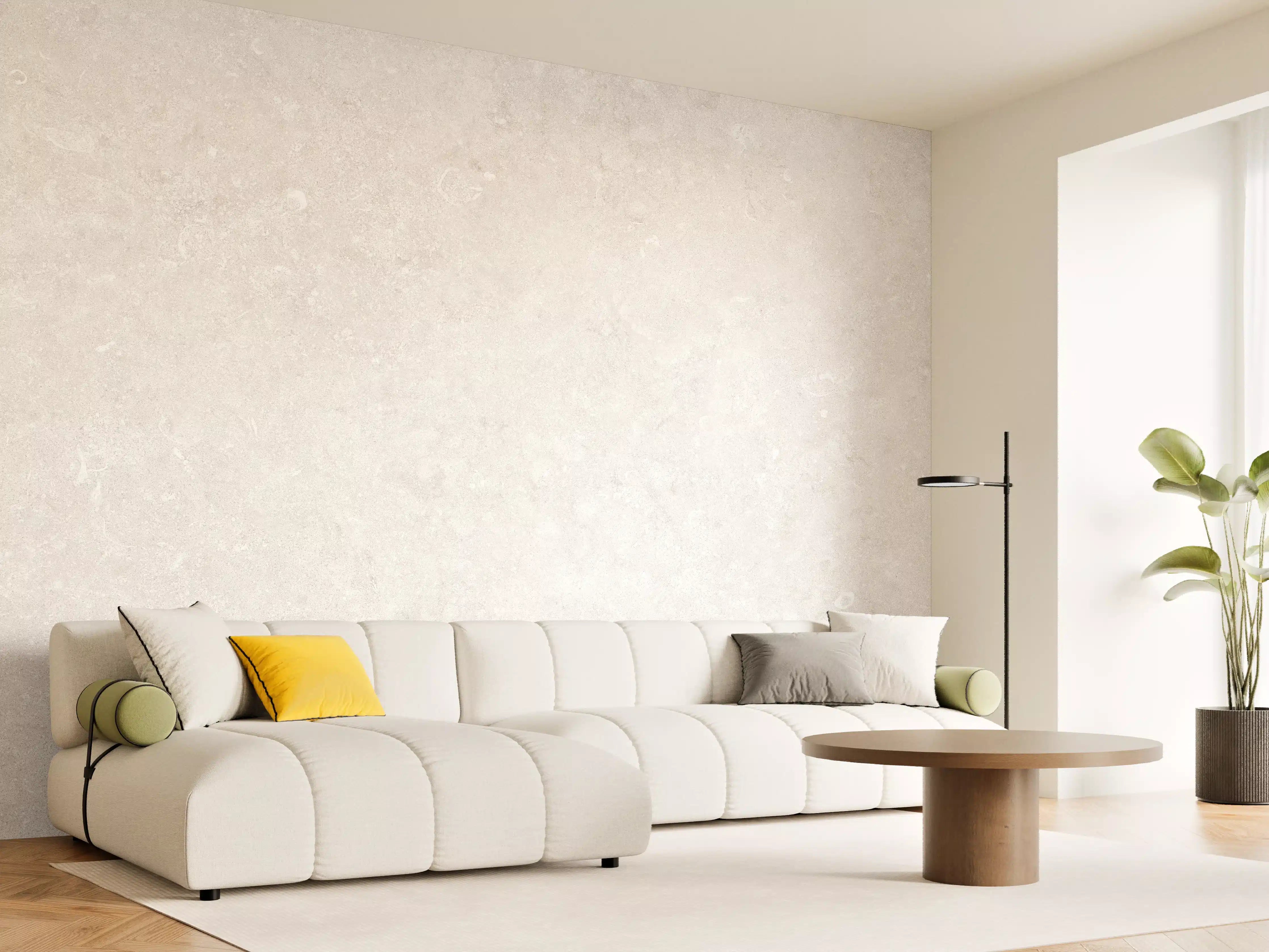 Wandverkleidung Wohnzimmer - Gräuliche Natursteintextur - Marmor
