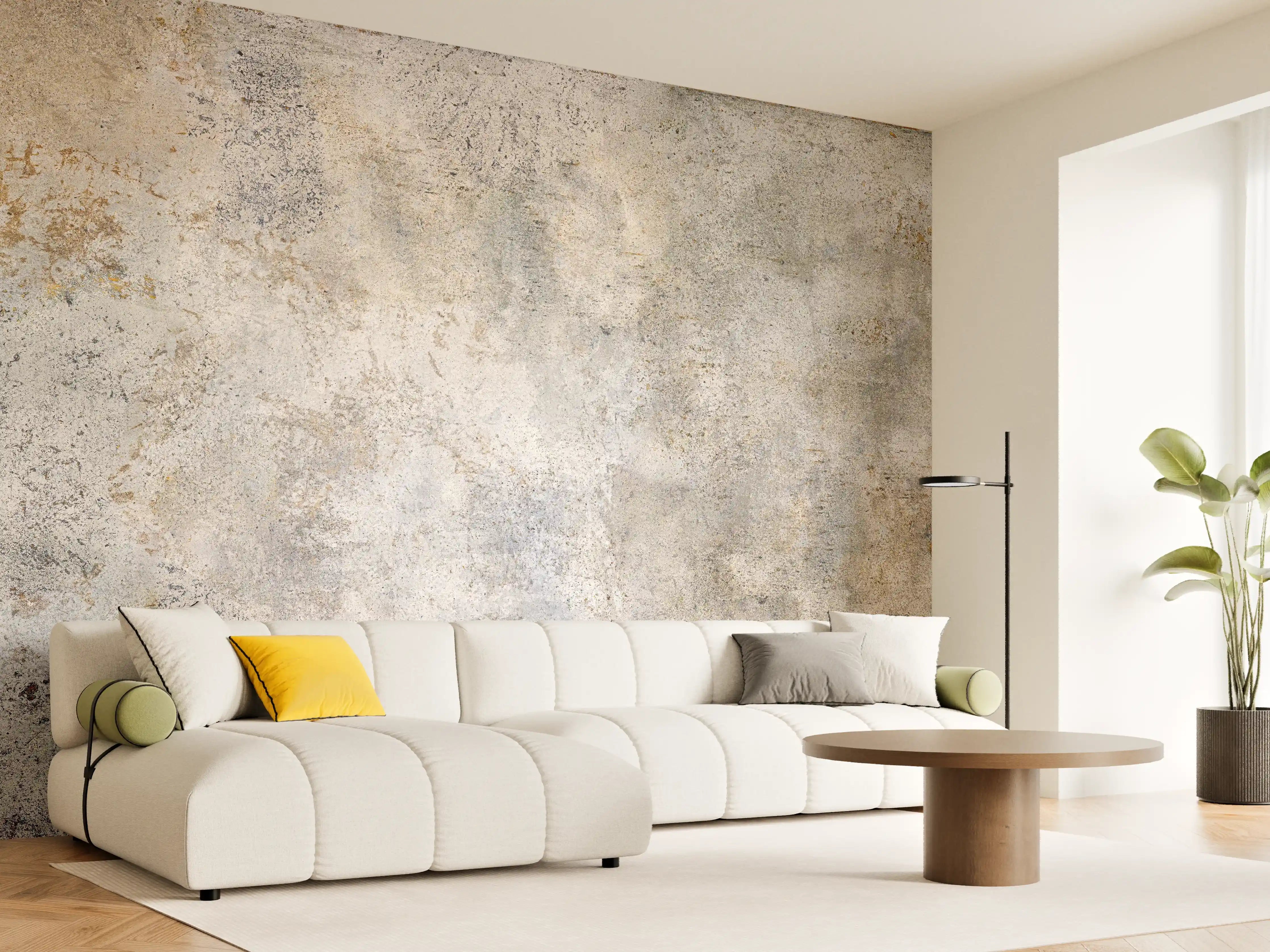 Wandverkleidung Wohnzimmer - Gräuliche Zement Textur