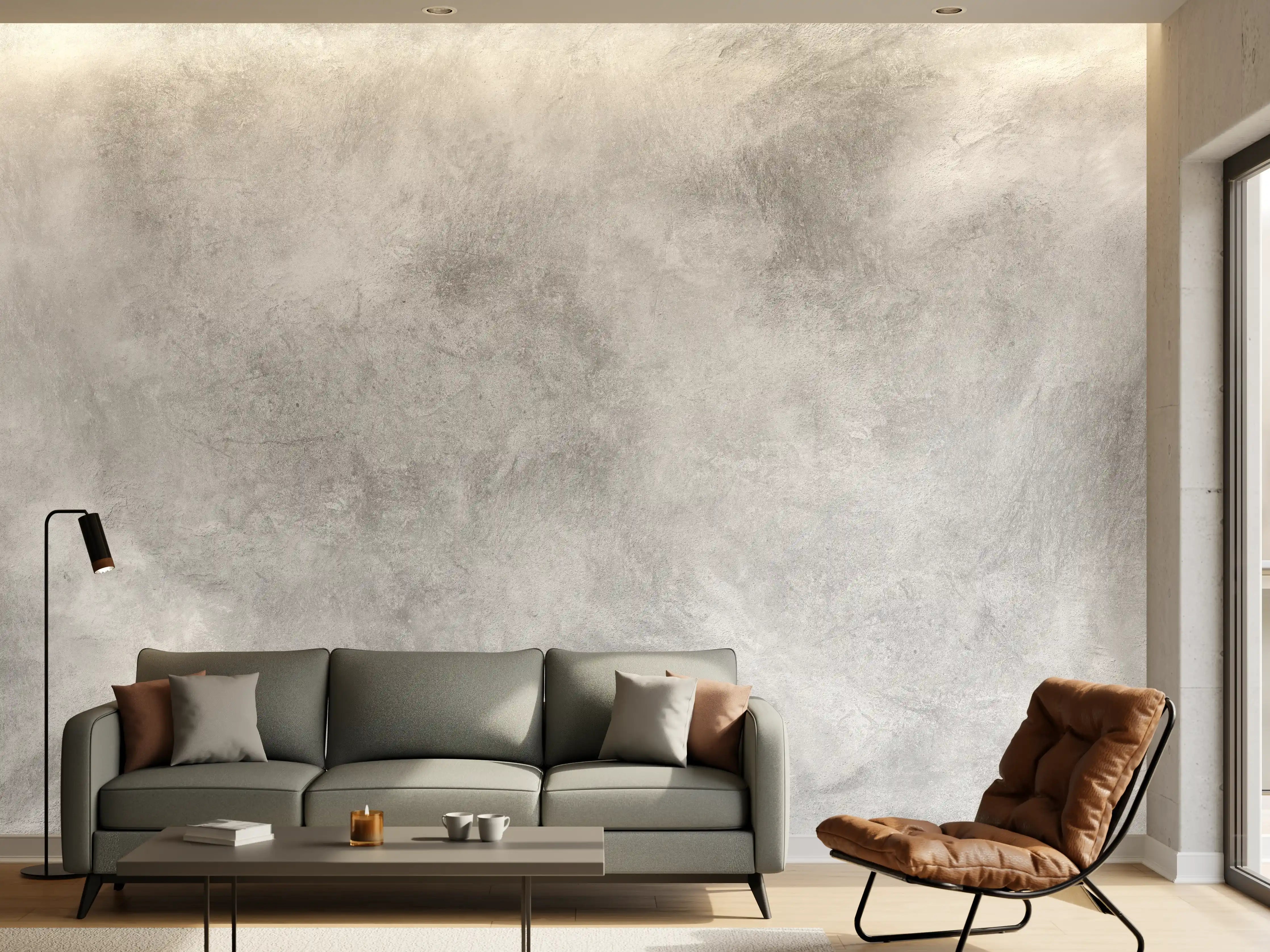 Wandverkleidung Wohnzimmer - Gräuliches Marmor Design