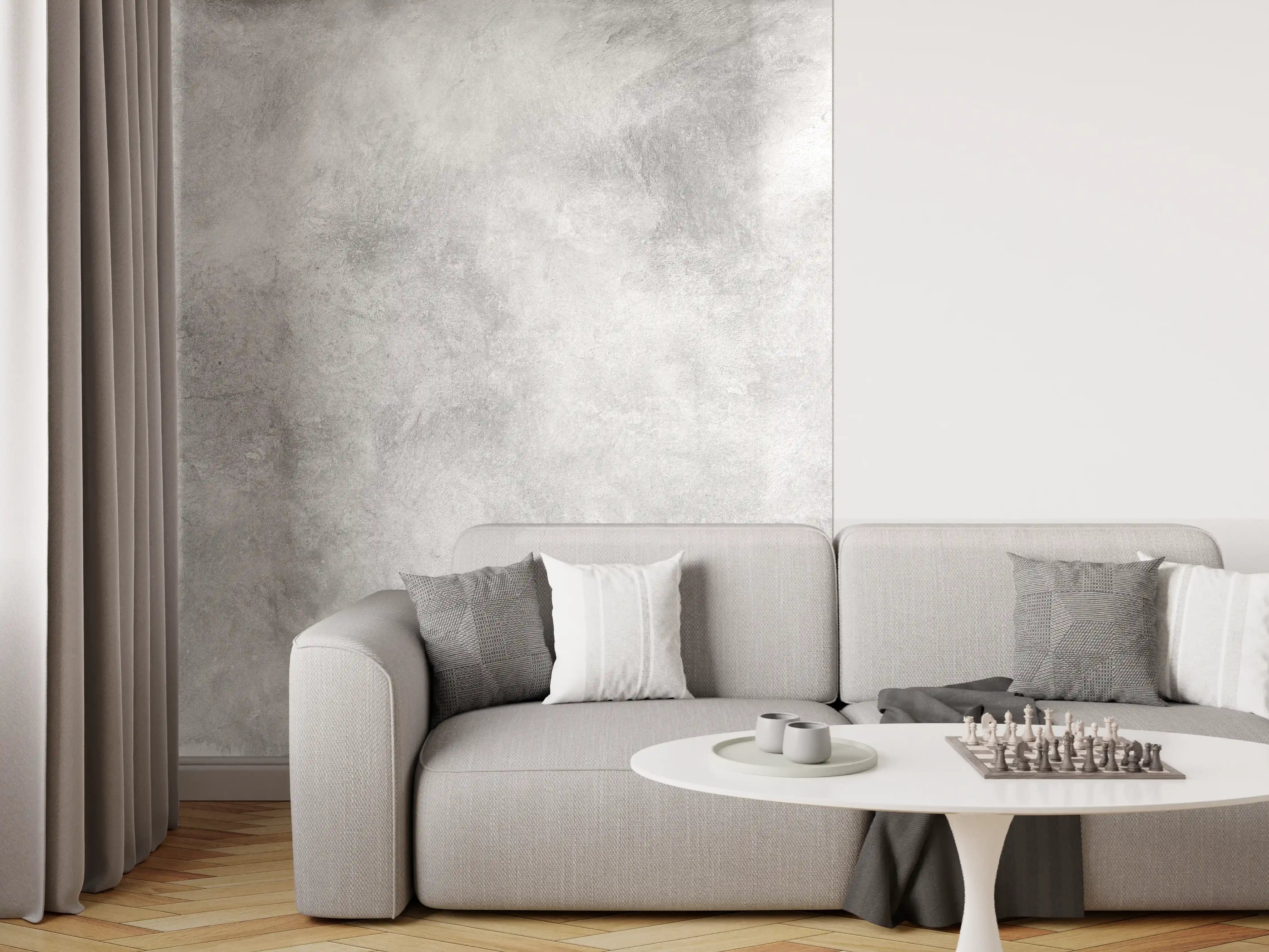 Wandverkleidung Wohnzimmer - Gräuliches Marmor Design