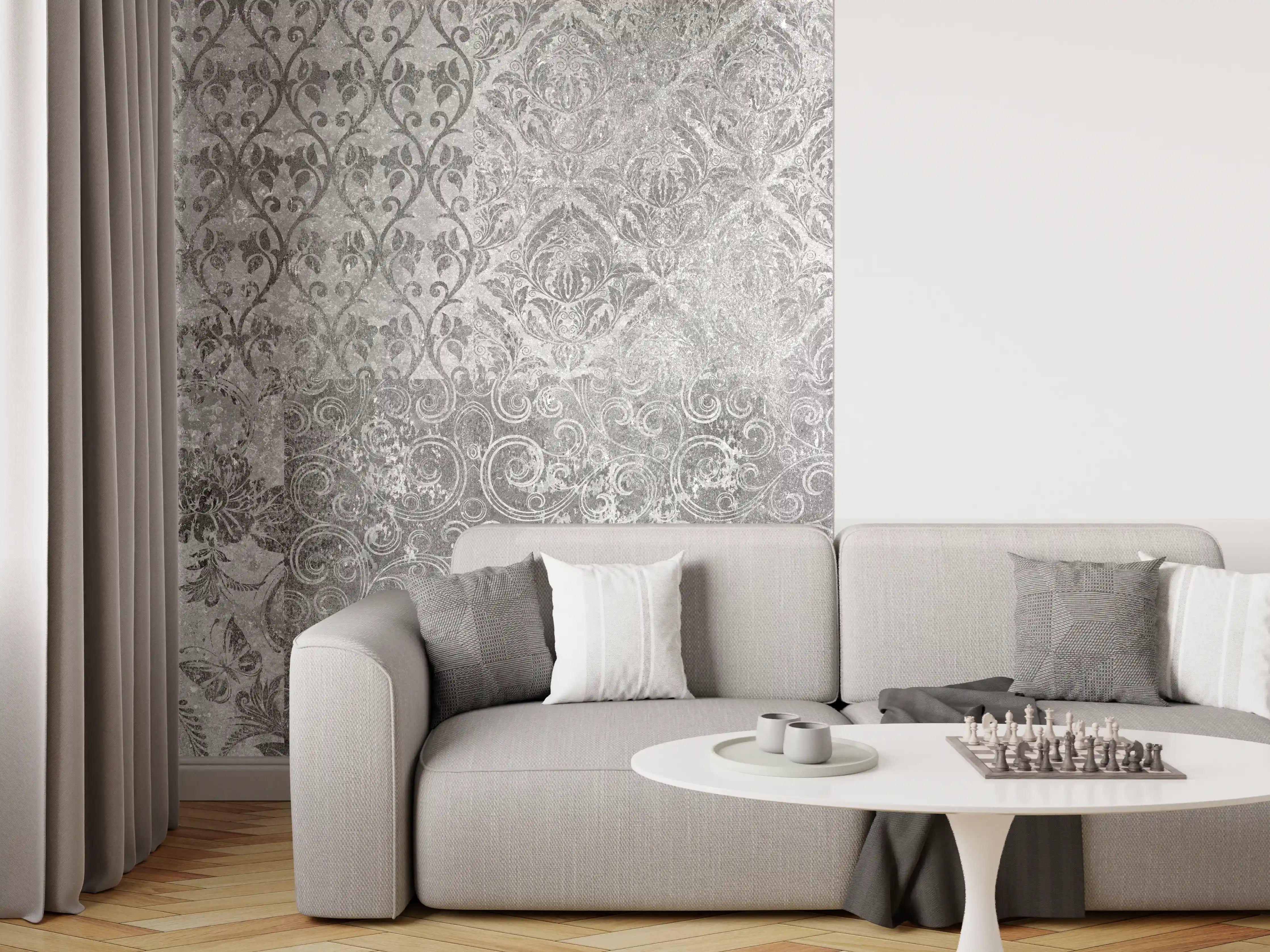 Wandverkleidung Wohnzimmer - Gräuliches Mosaik Muster