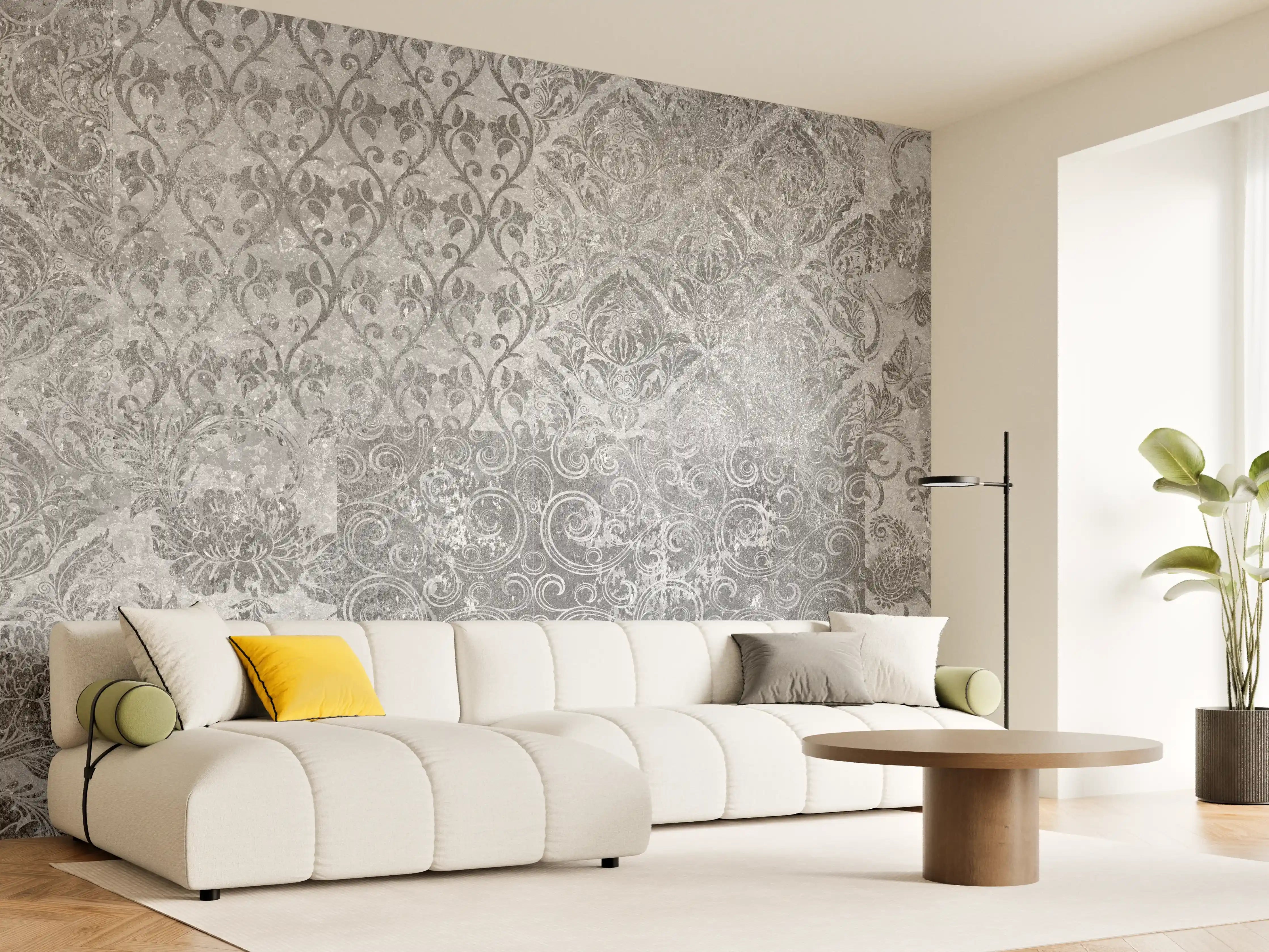 Wandverkleidung Wohnzimmer - Gräuliches Mosaik Muster