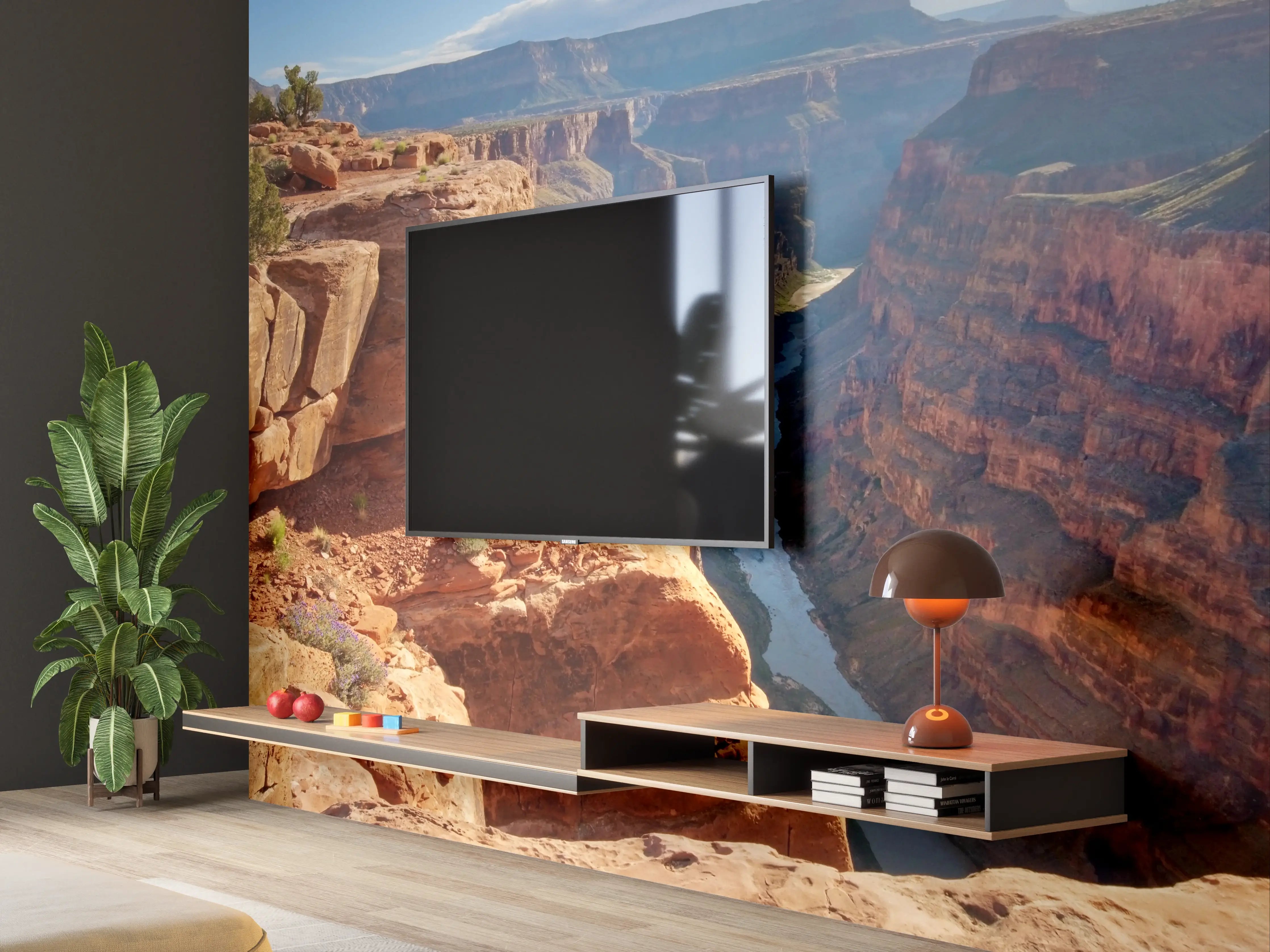 Wandverkleidung Wohnzimmer - Grandioser Blick auf den Grand Canyon bei Sonnenuntergang