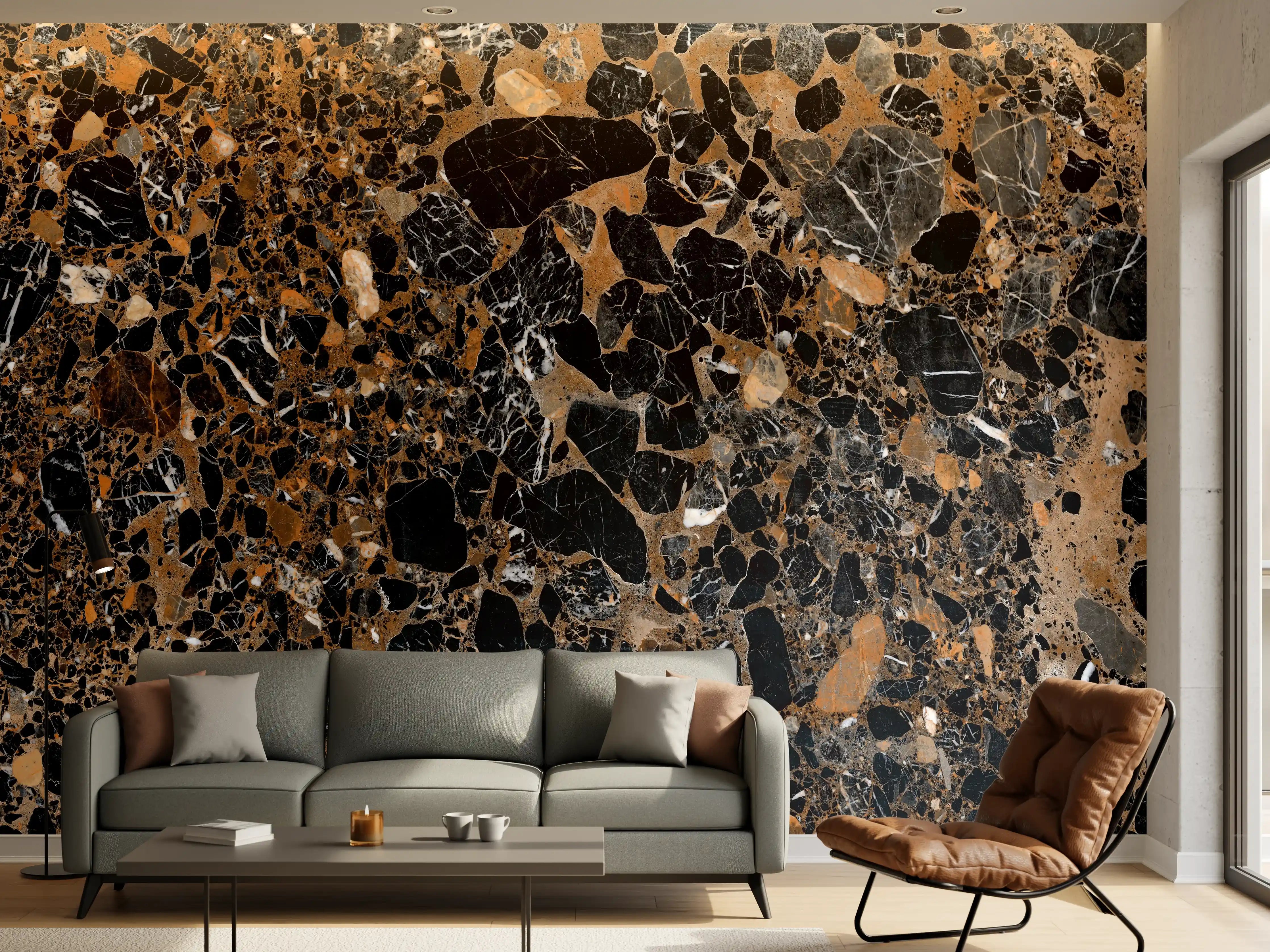 Wandverkleidung Wohnzimmer - Granit luxus Textur