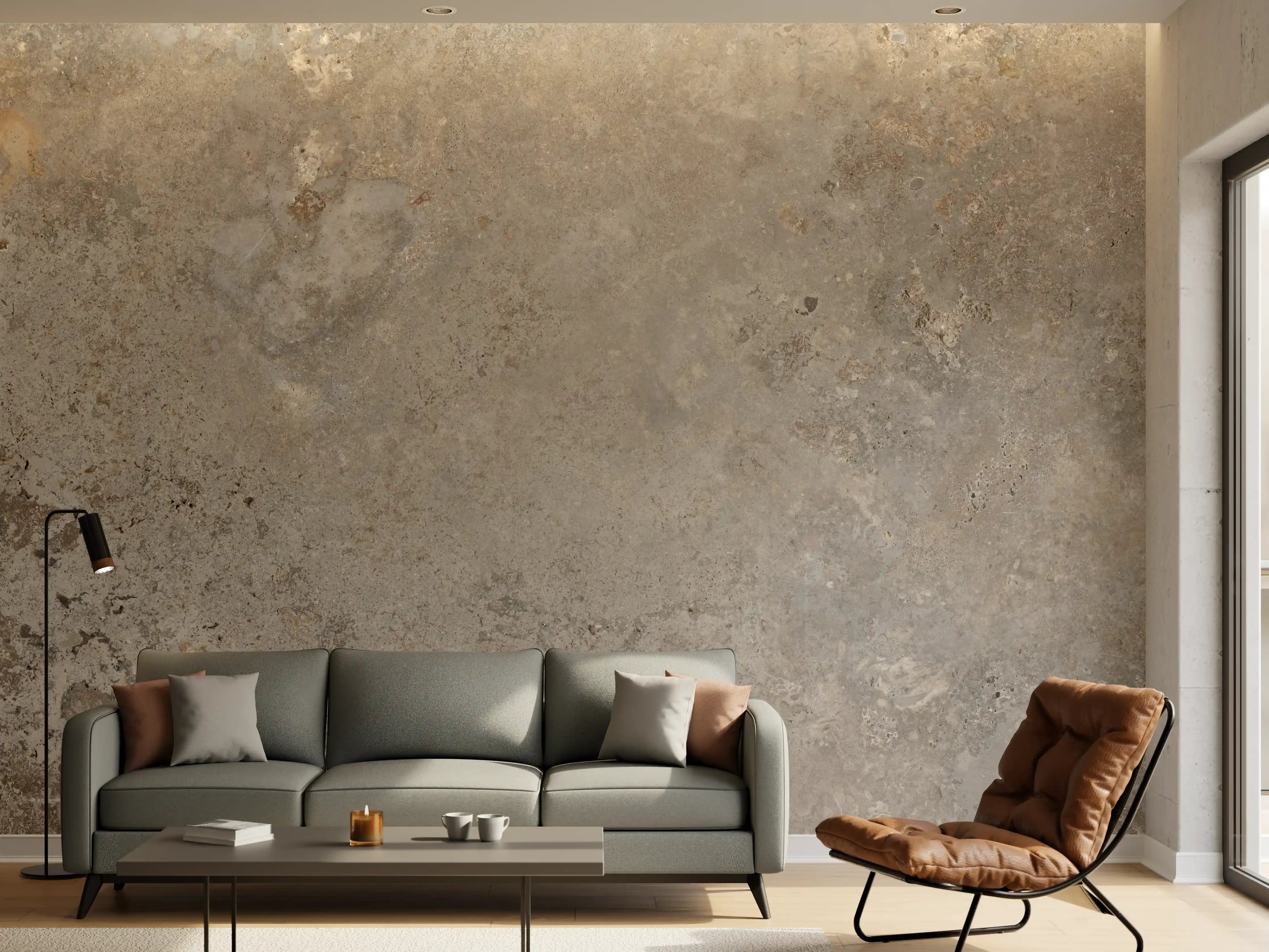 Wandverkleidung Wohnzimmer - Grau-Braune Steinwand-Textur