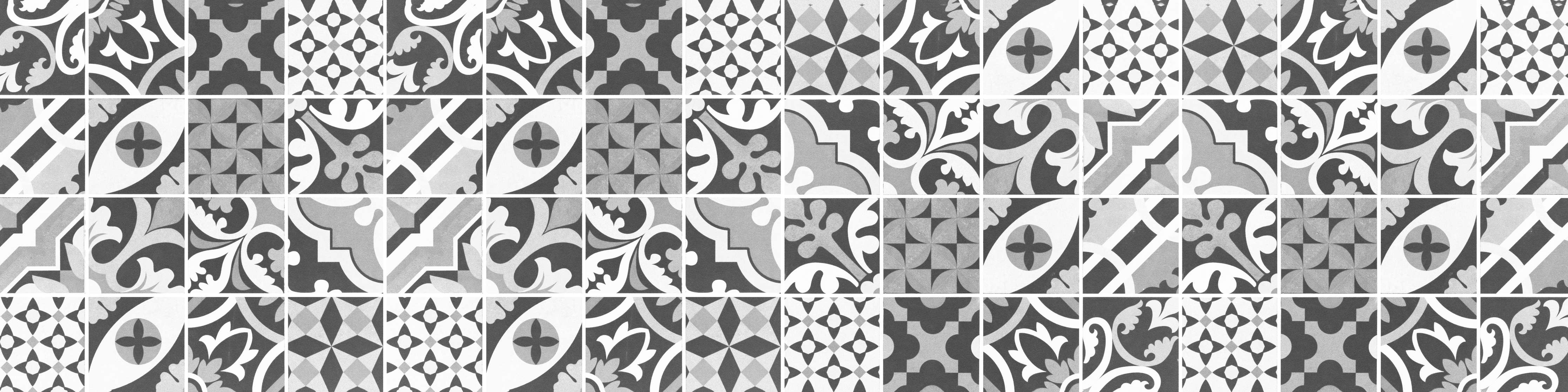 Wandverkleidung Wohnzimmer-Grau-Weiß Vintage Mosaik