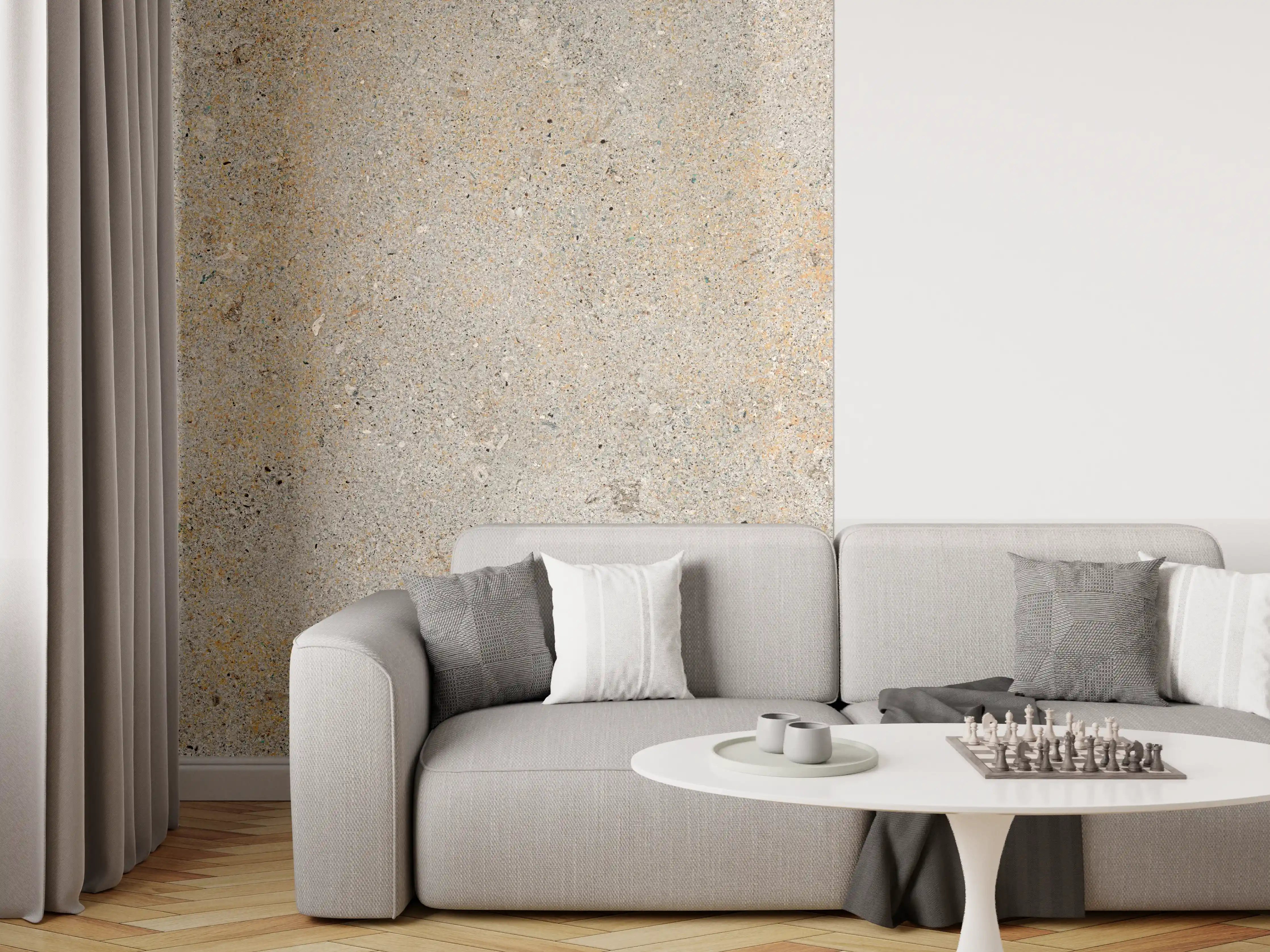 Wandverkleidung Wohnzimmer - Grau städtische Marmortextur