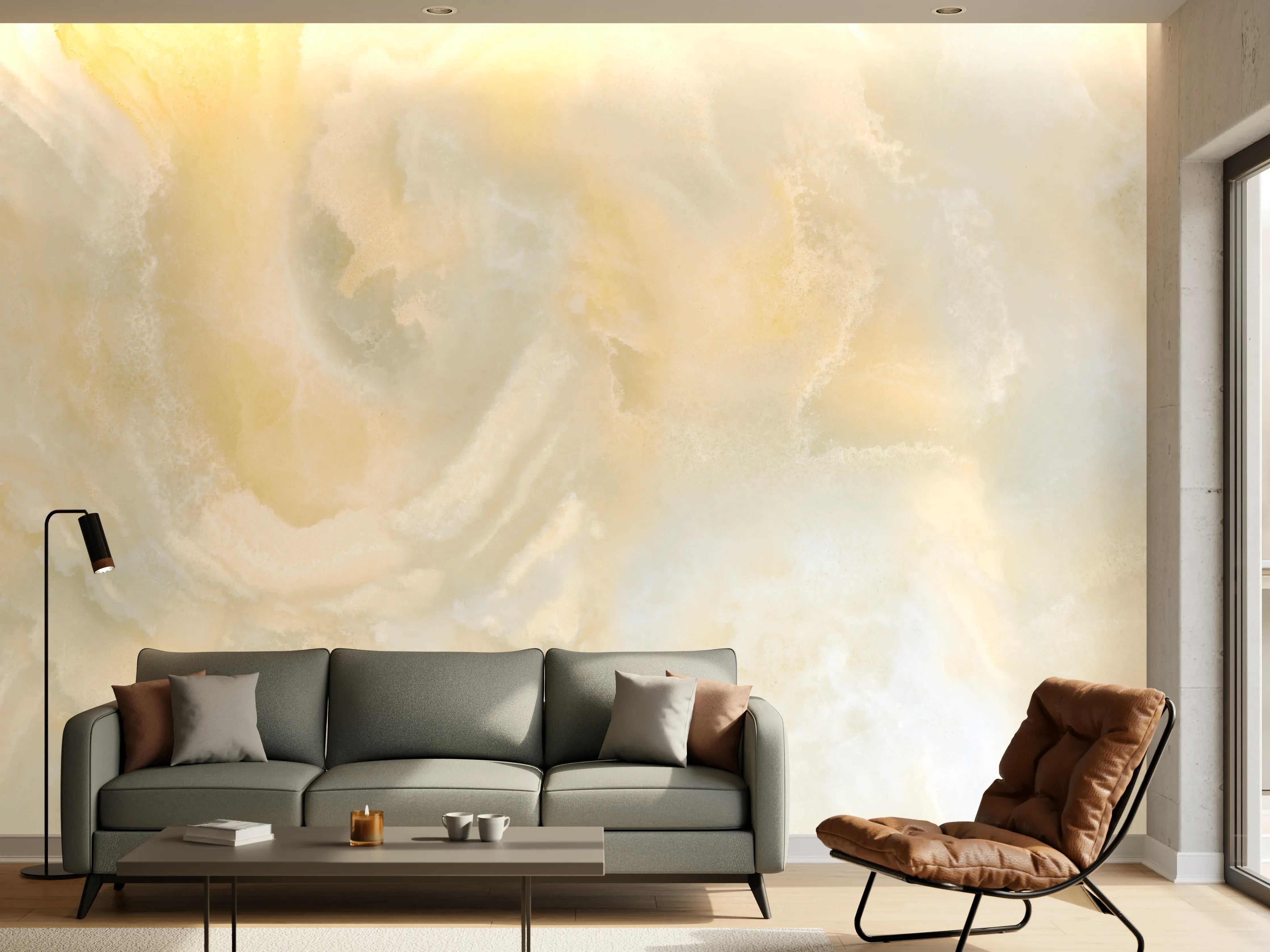 Wandverkleidung Wohnzimmer - Graue Eleganz für weiße Wandkunst