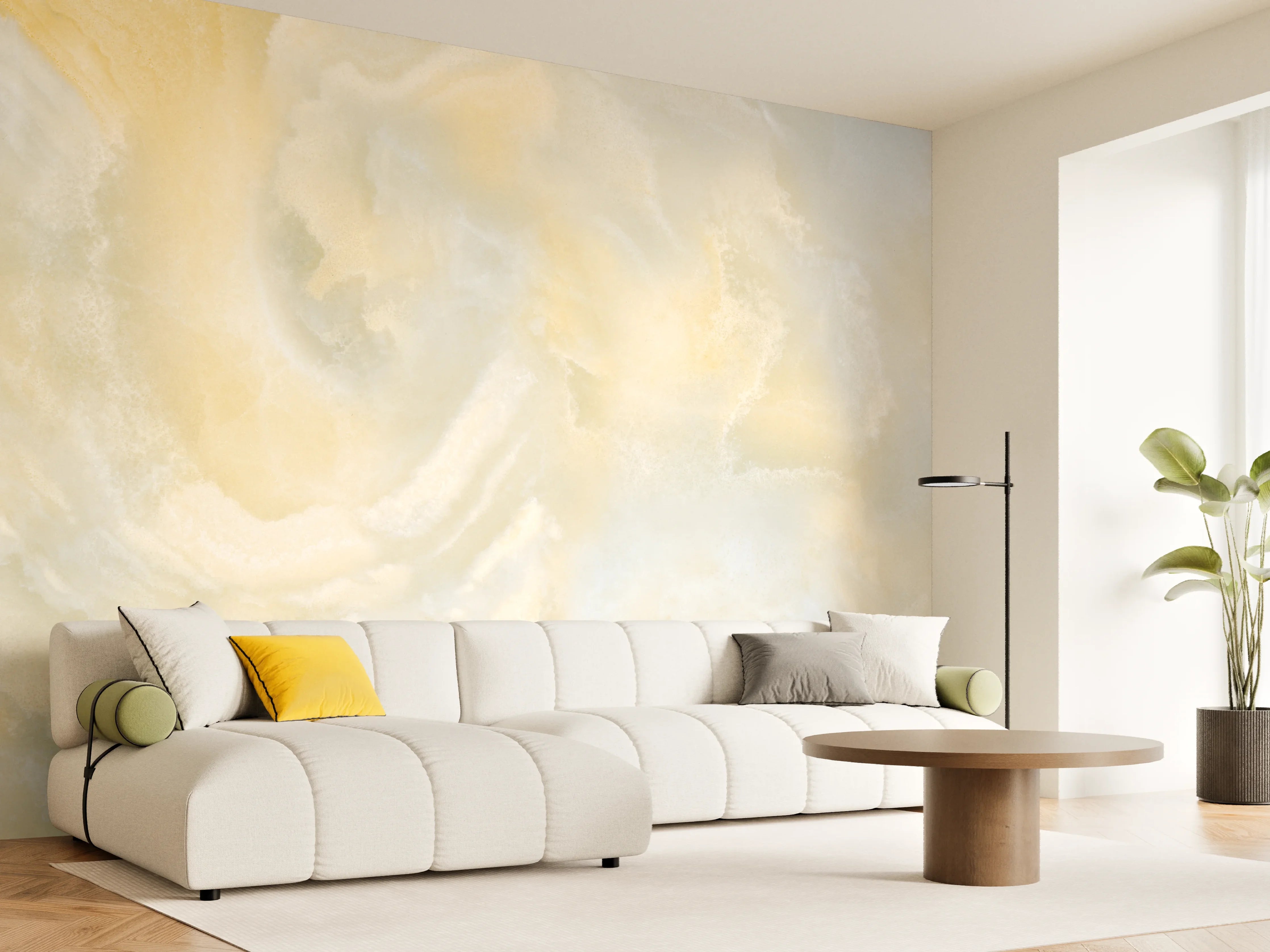 Wandverkleidung Wohnzimmer - Graue Eleganz für weiße Wandkunst