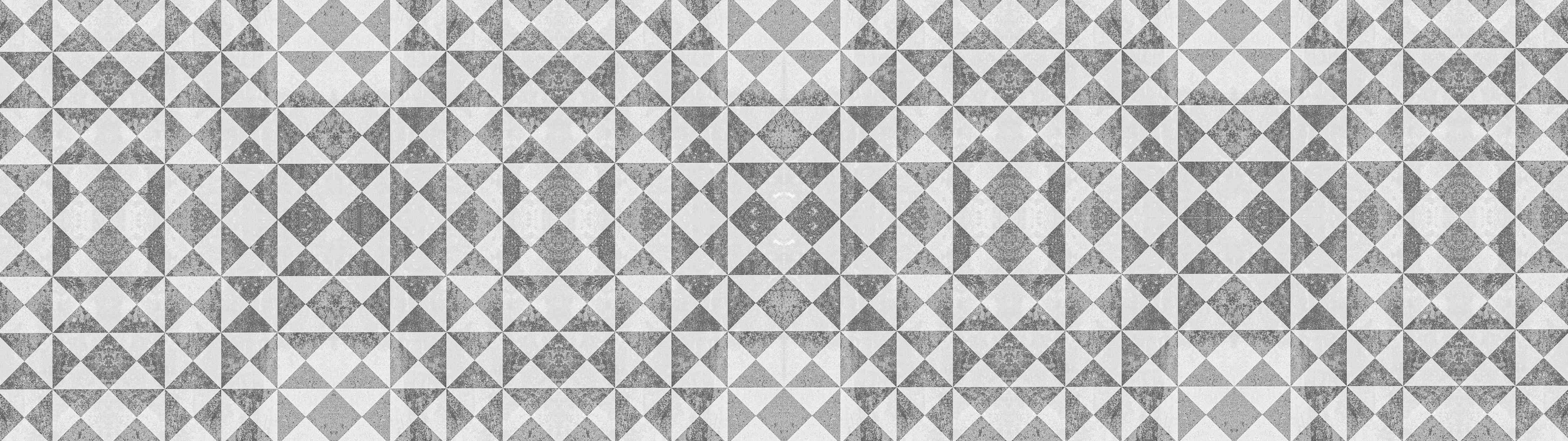 Wandverkleidung Wohnzimmer-Graue Geometrie: Weiße Musterwandgestaltung