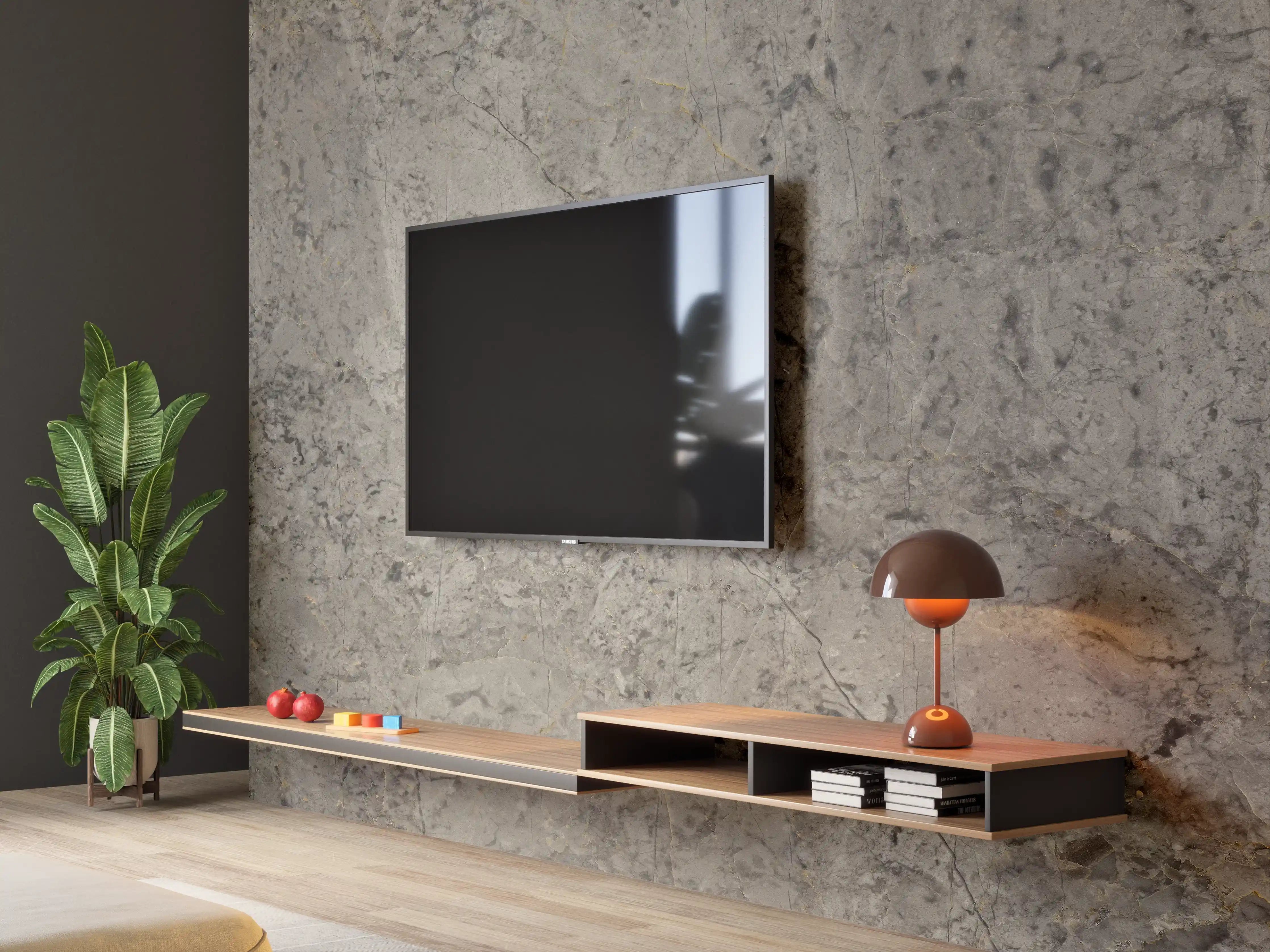 Wandverkleidung Wohnzimmer - Graue Granit Textur