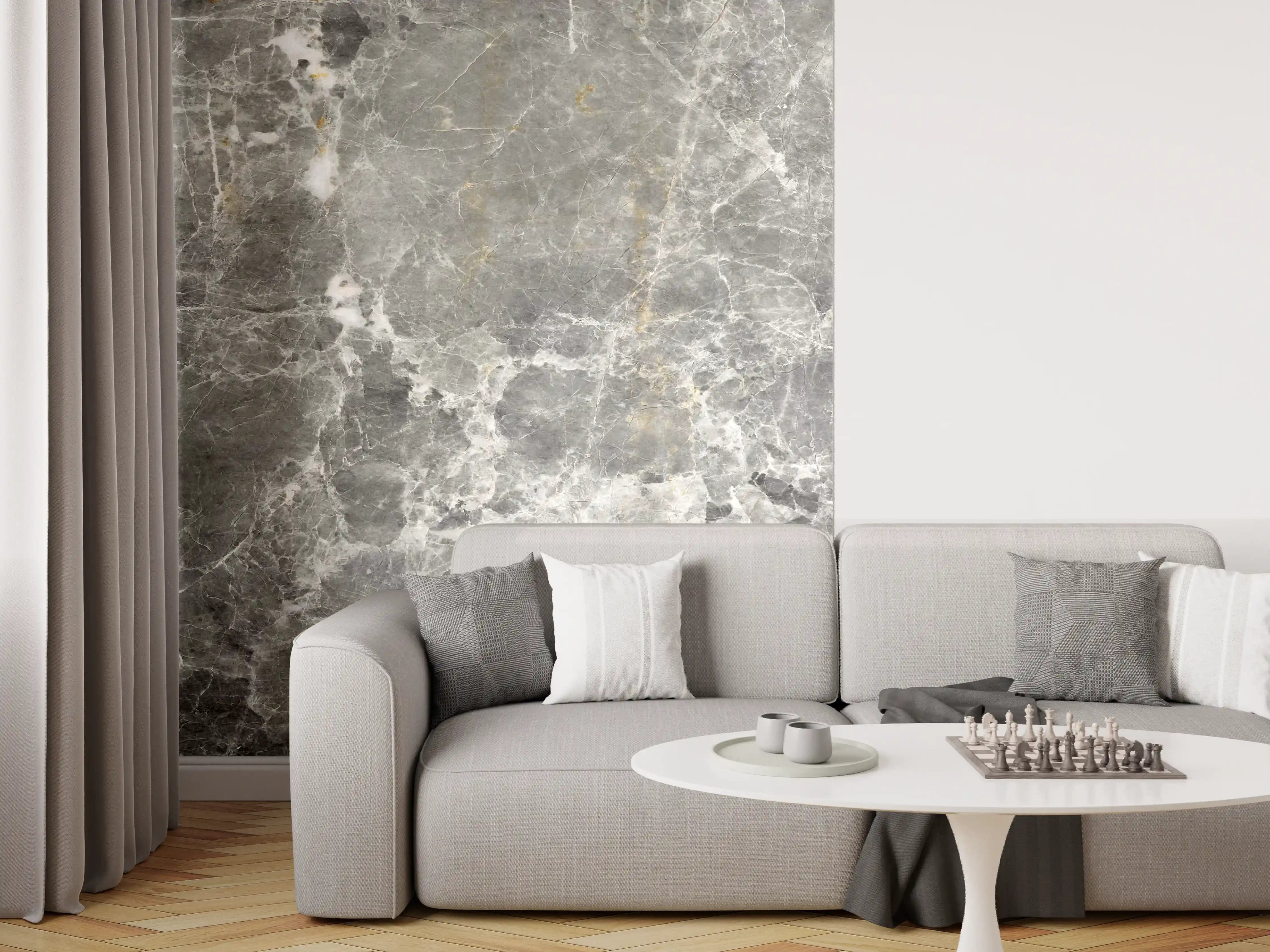 Wandverkleidung Wohnzimmer - Graue Marmorstein Textur