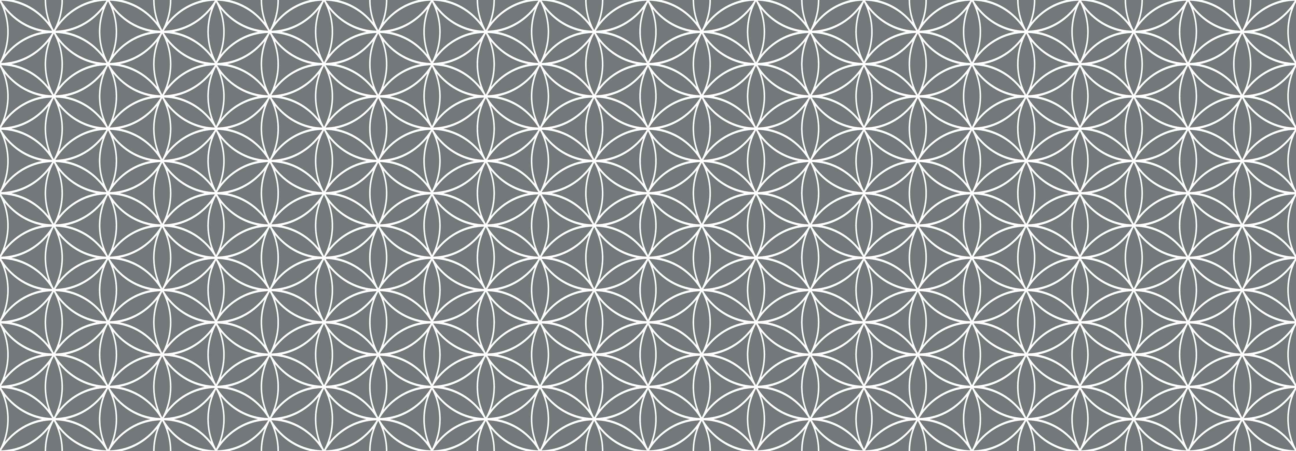 Wandverkleidung Wohnzimmer-Graue geometrische Motive auf weißem Hintergrund