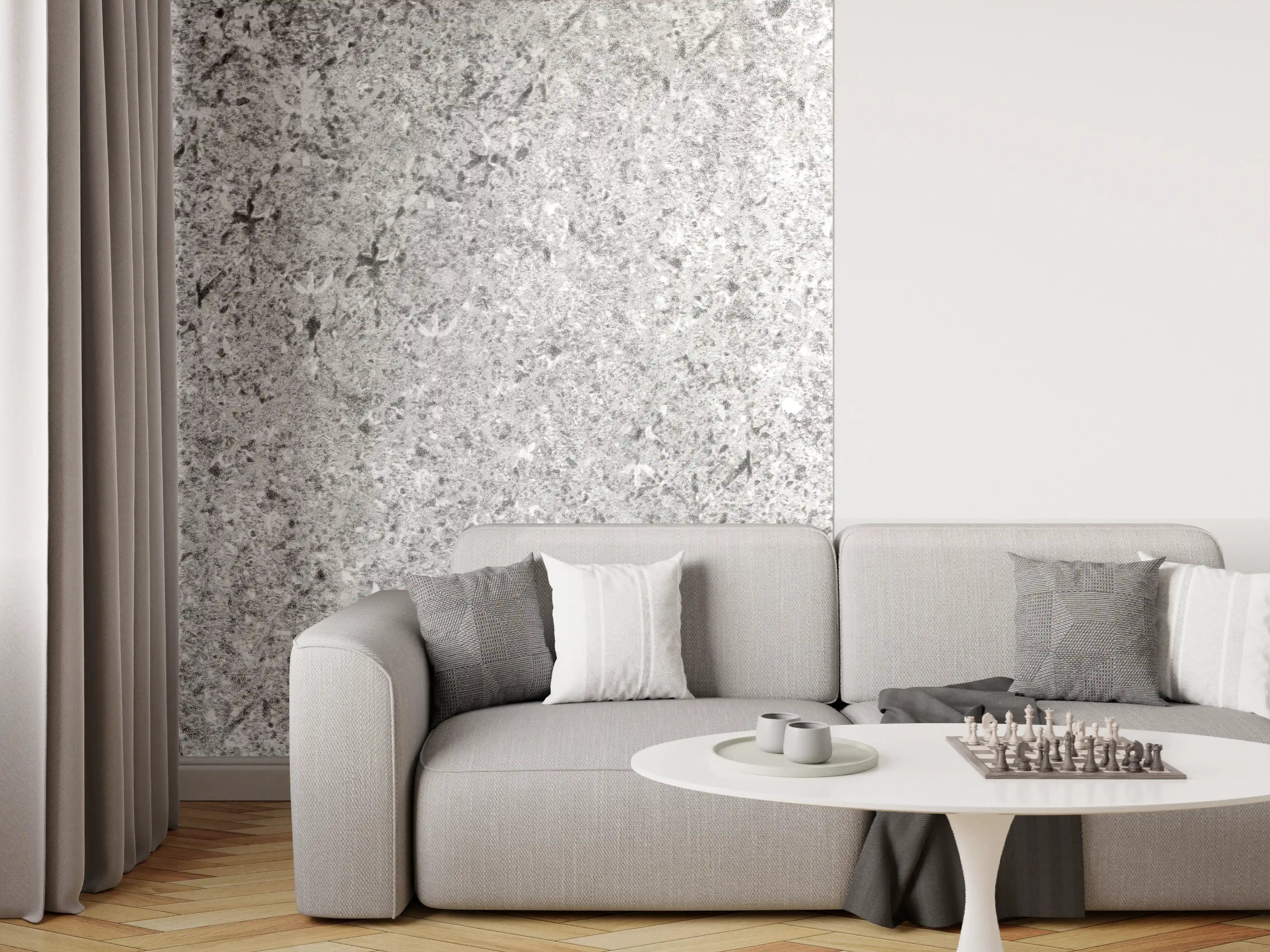 Wandverkleidung Wohnzimmer - Graue schäbige Betonwand