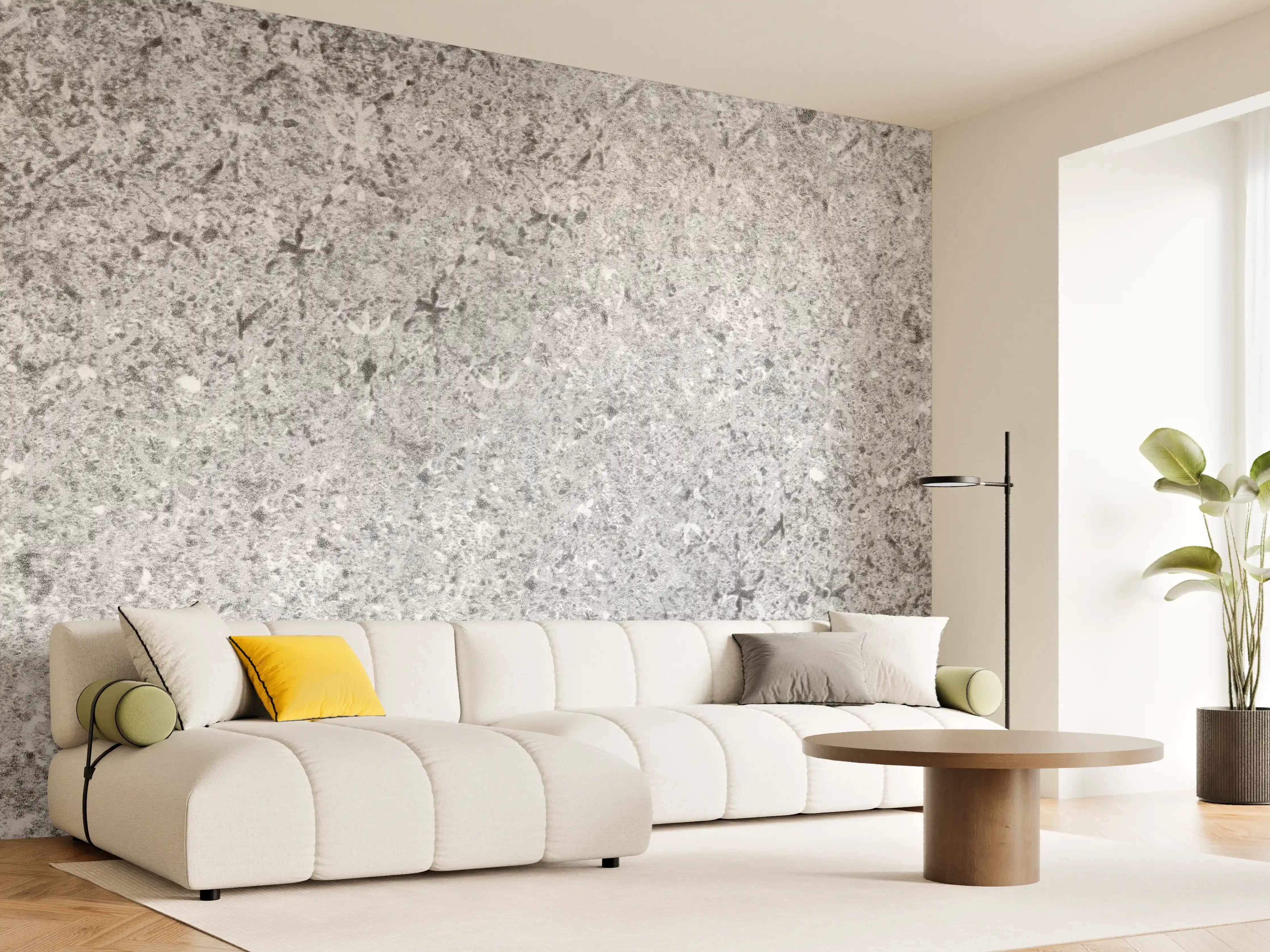 Wandverkleidung Wohnzimmer - Graue schäbige Betonwand