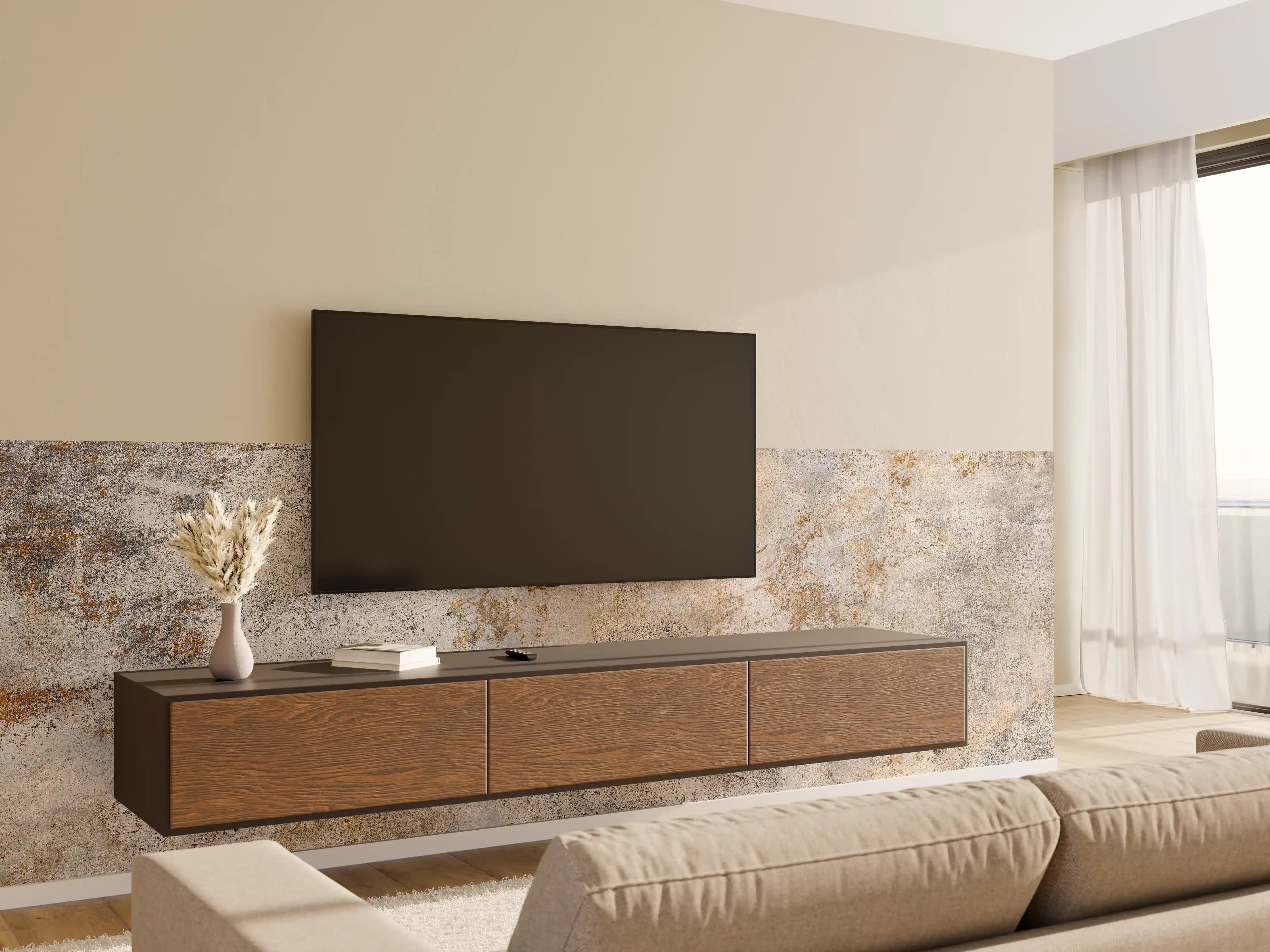 Wandverkleidung Wohnzimmer - Grauer Zement Hintergrund