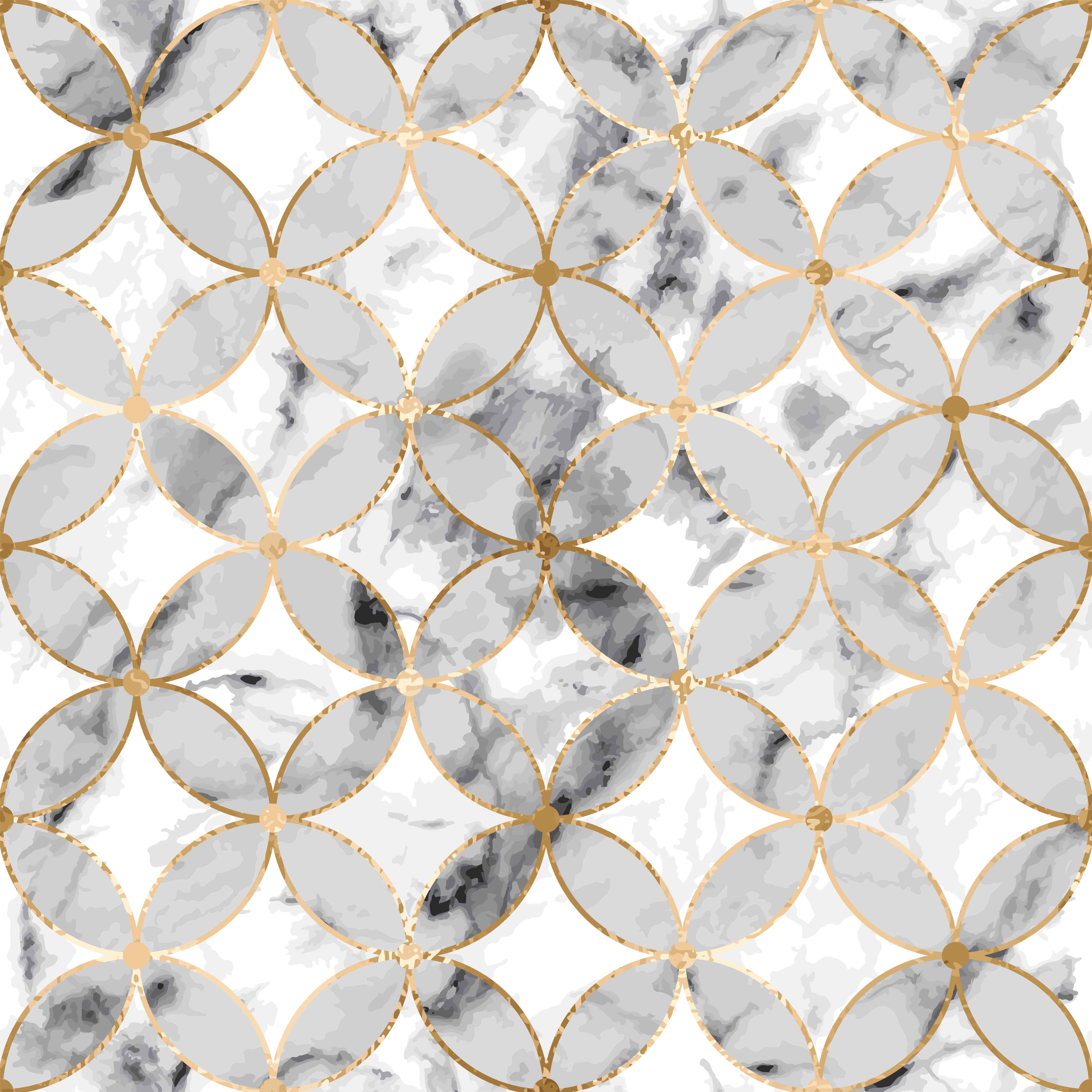 Wandverkleidung Wohnzimmer-Graues Marmor-Design mit Goldakzenten