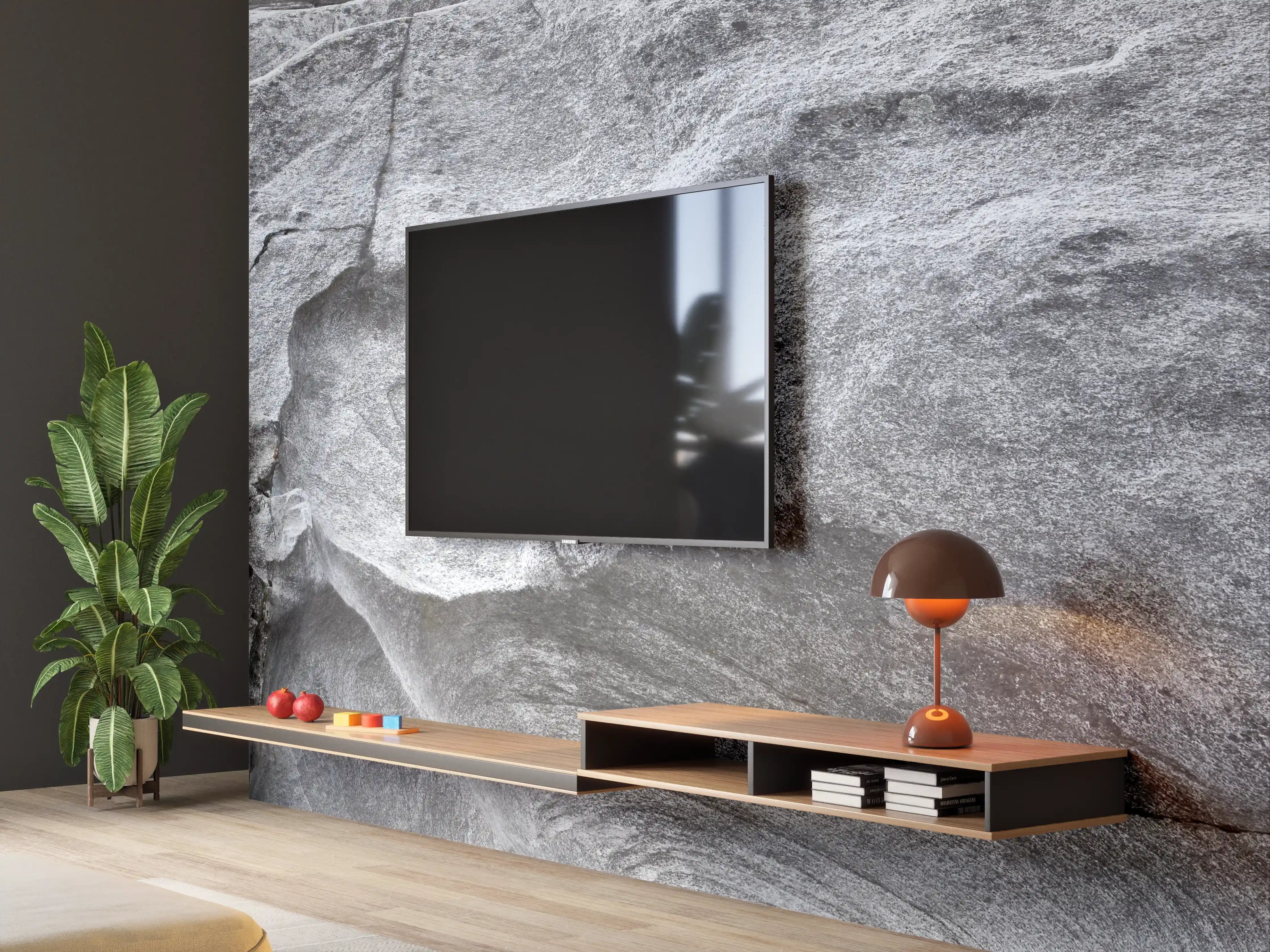 Wandverkleidung Wohnzimmer - Grauschattierter Verzasca-Felsen