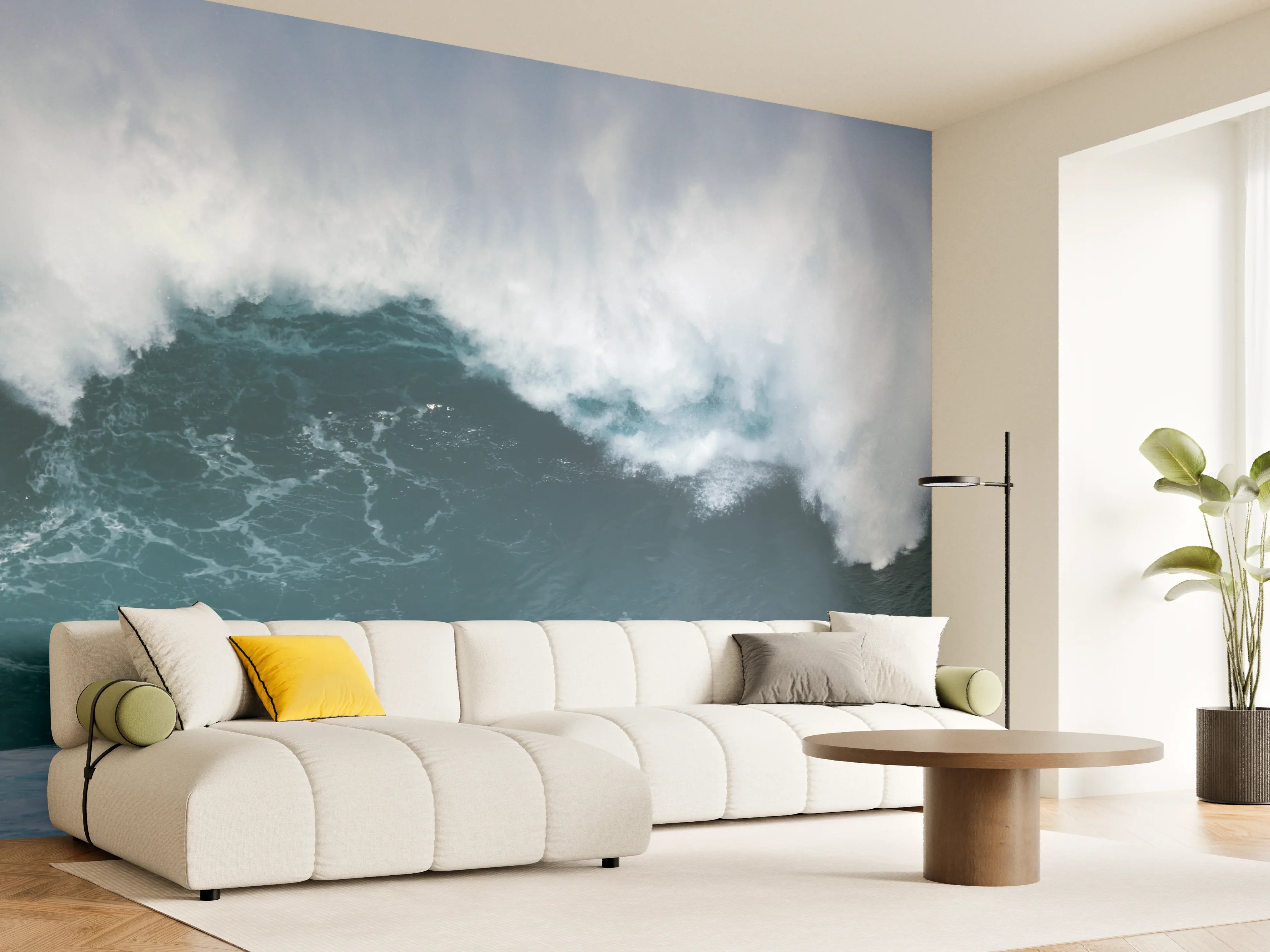 Wandverkleidung Wohnzimmer - Große Welle im Ozean